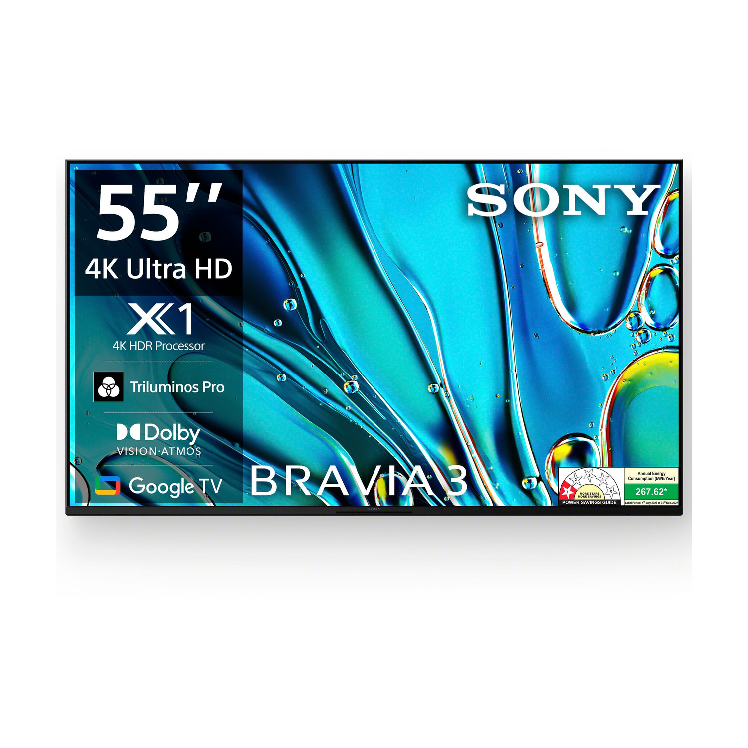 Image of SONY BRAVIA 3 138.8 cm (55 inch) Ultra HD (4K) LED Smart Google TV with Advanced AI Processor X1 HDR, Sony Picture Core, Dolby Vision Atmos (K-55S30)