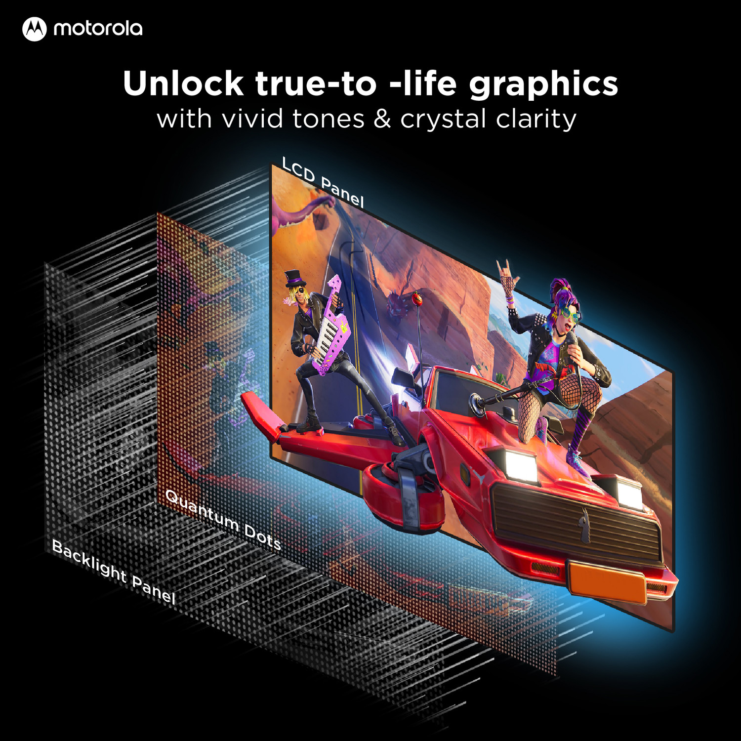 Image of MOTOROLA 127 cm (50 inch) QLED Ultra HD (4K) Smart Google TV 2025 Edition with 5.0 OS, 50 W speaker, 120Hz Game accelerator, and Dolby Atmos