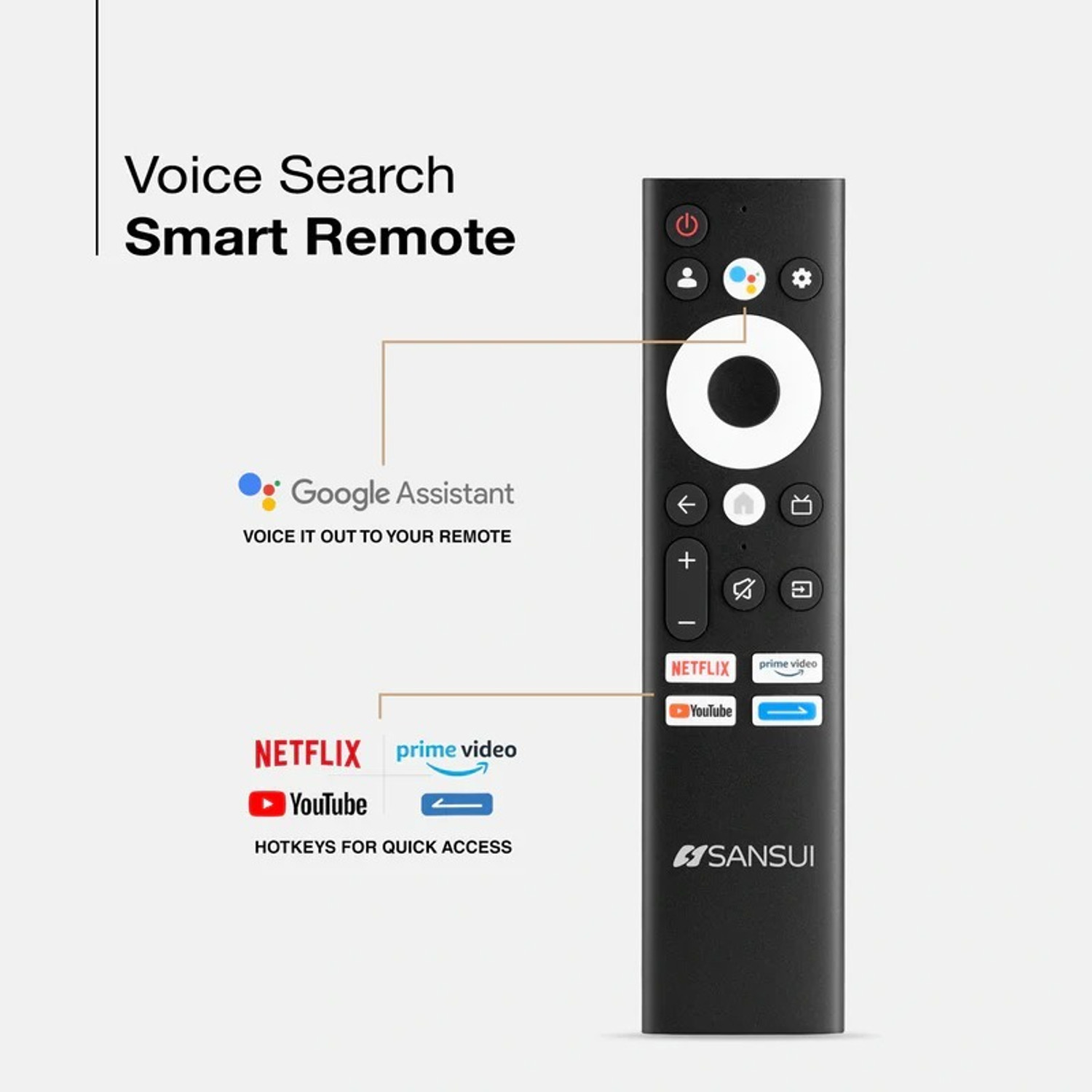 Image of Sansui 109 cm (43 inch) Full HD LED Smart Google TV with Dolby Audio, Surround Sound, Box Speaker, HDR10, Google Assistant, Google 5.0
