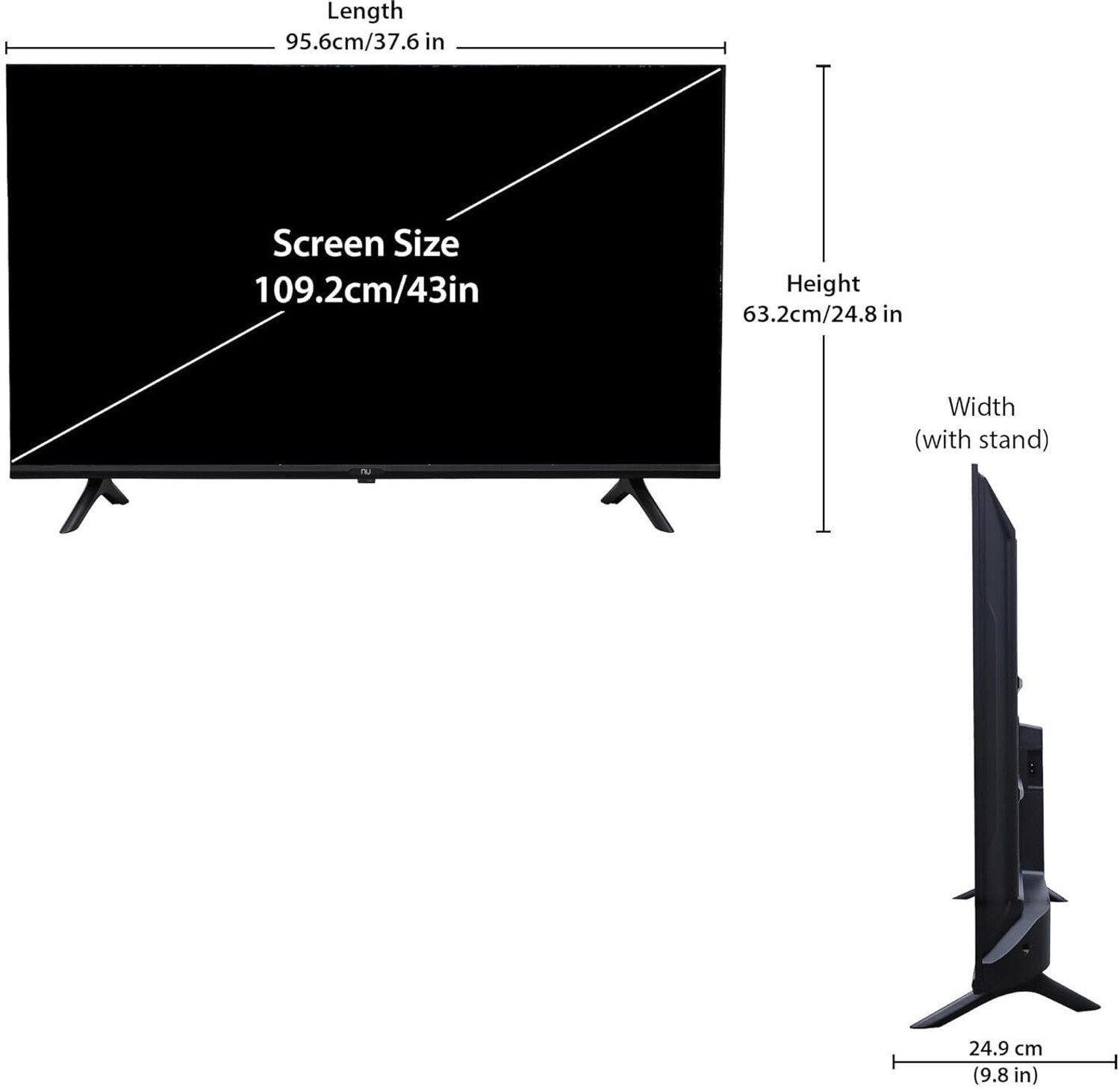 Image of NU 139.7 cm (55 inch) Ultra HD (4K) LED Smart Google TV with Mount