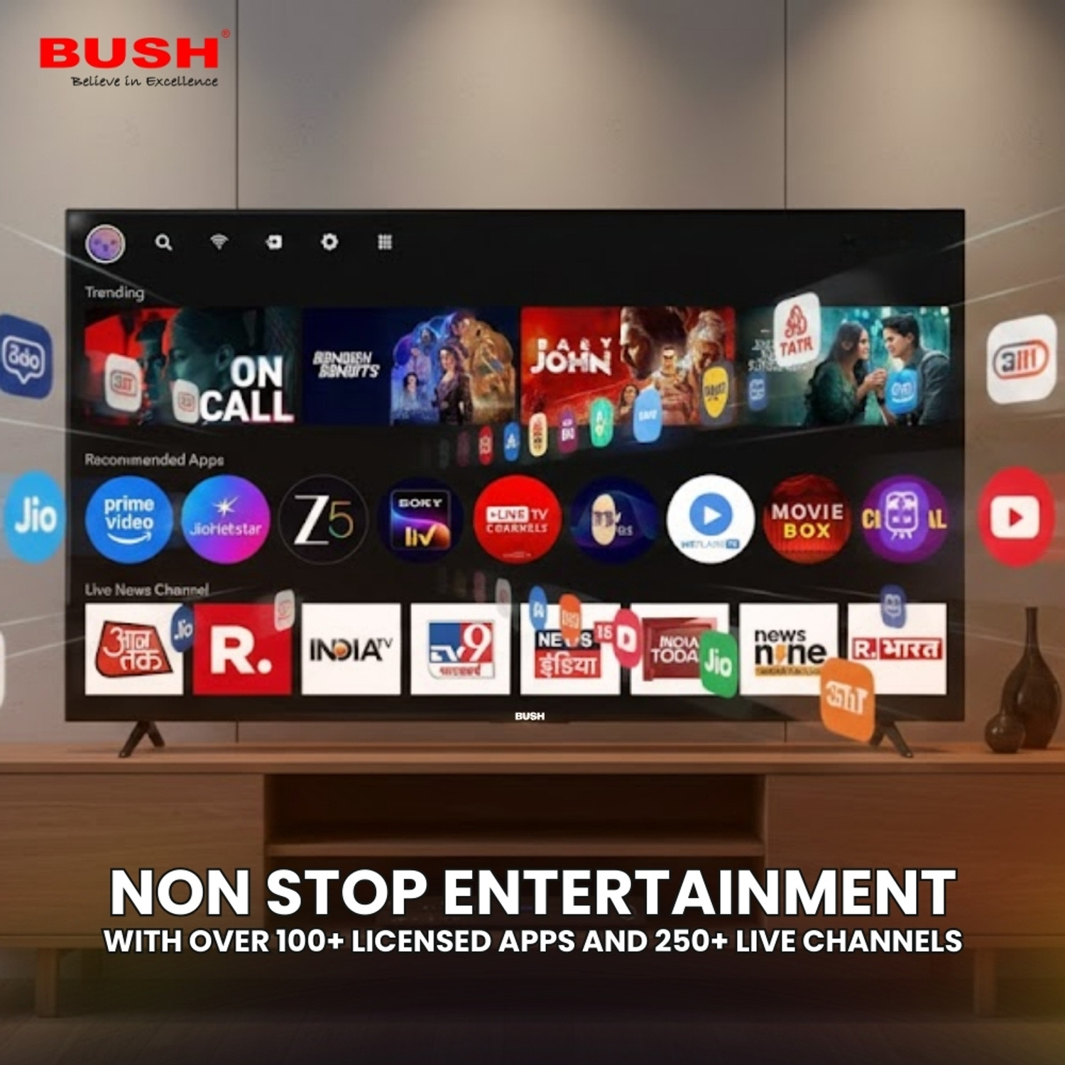 Image of Bush 109 cm (43 inch) Full HD LED Smart Android Based TV