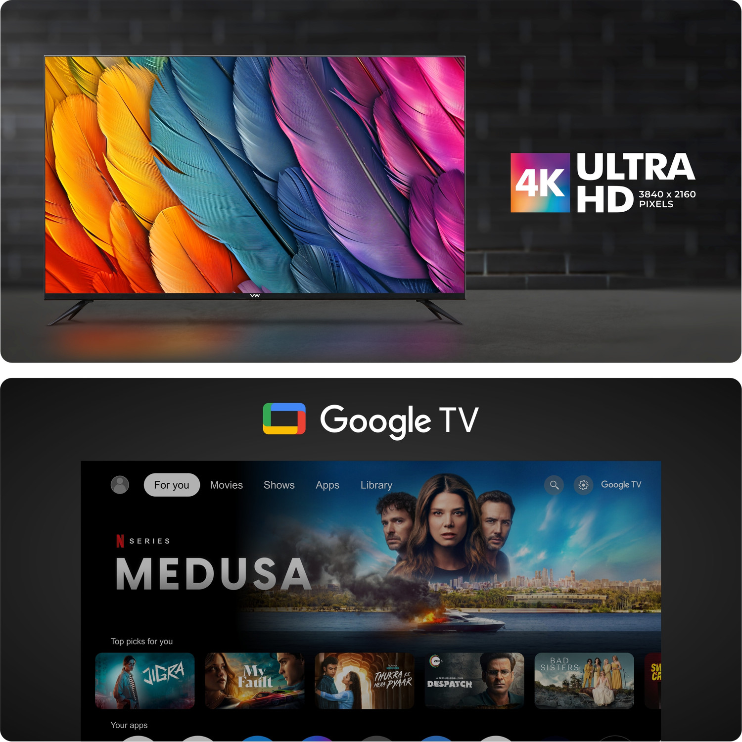 Image of VW Pro Series 189 cm (75 inch) QLED Ultra HD (4K) Smart Google TV 2025 Edition