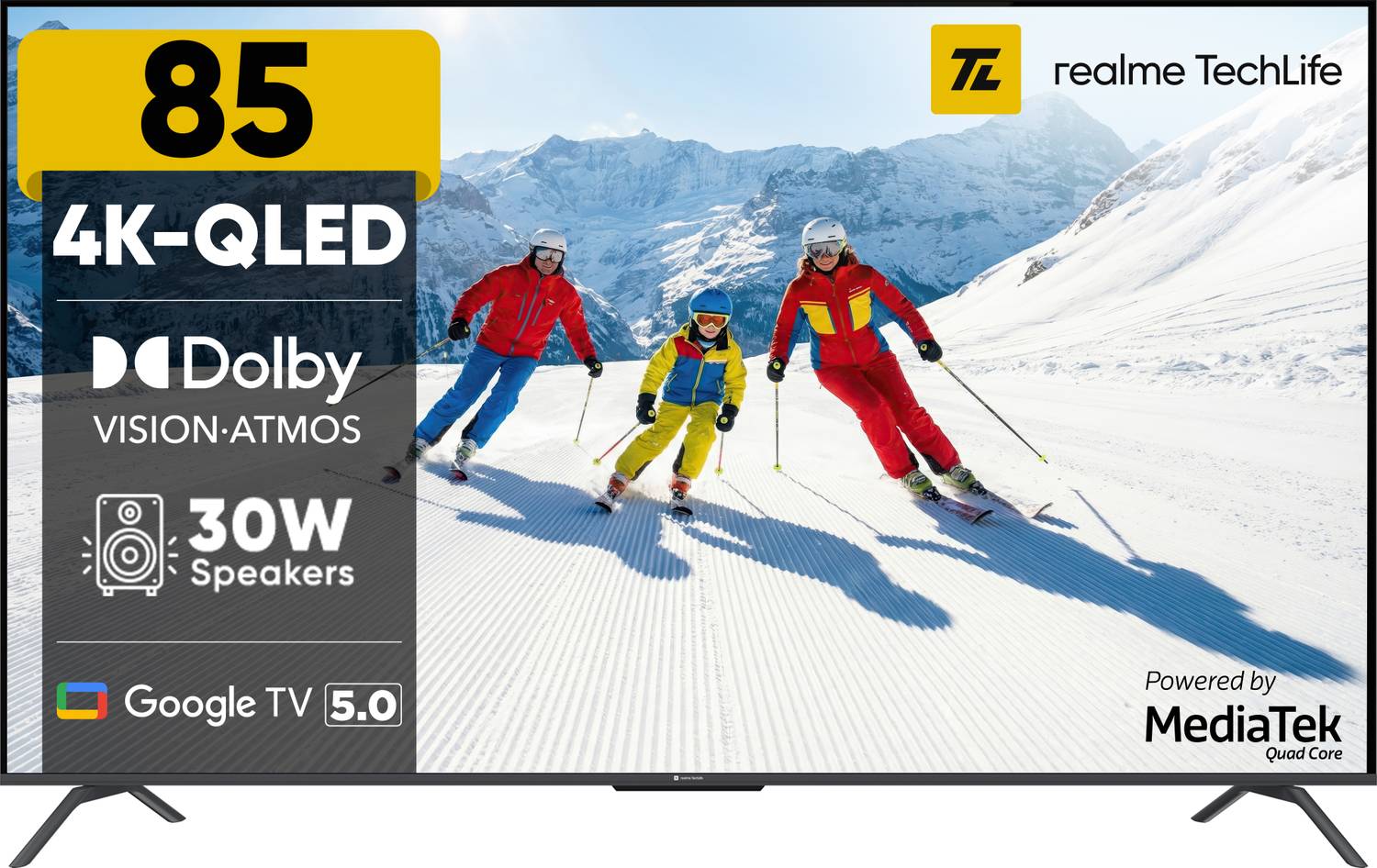 realme TechLife 215 cm (85 inch) QLED Ultra HD (4K) Smart Google