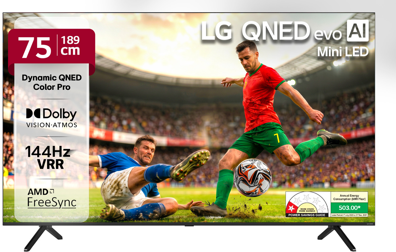 Image of LG AI TV 189 cm (75 inch) Ultra HD (4K) QNED Smart WebOS TV with Alpha8 AI Processor 4K Gen2 Dynamic QNED Color Pro 144 Hz VRR AI Picture Pro Dolby Vision New AI Magic Remote AI Search with MS Copilot AI Sound Pro (9.1.2 ch) Dolby Atmos Chromecast Built-in 125+ Free LG Channels