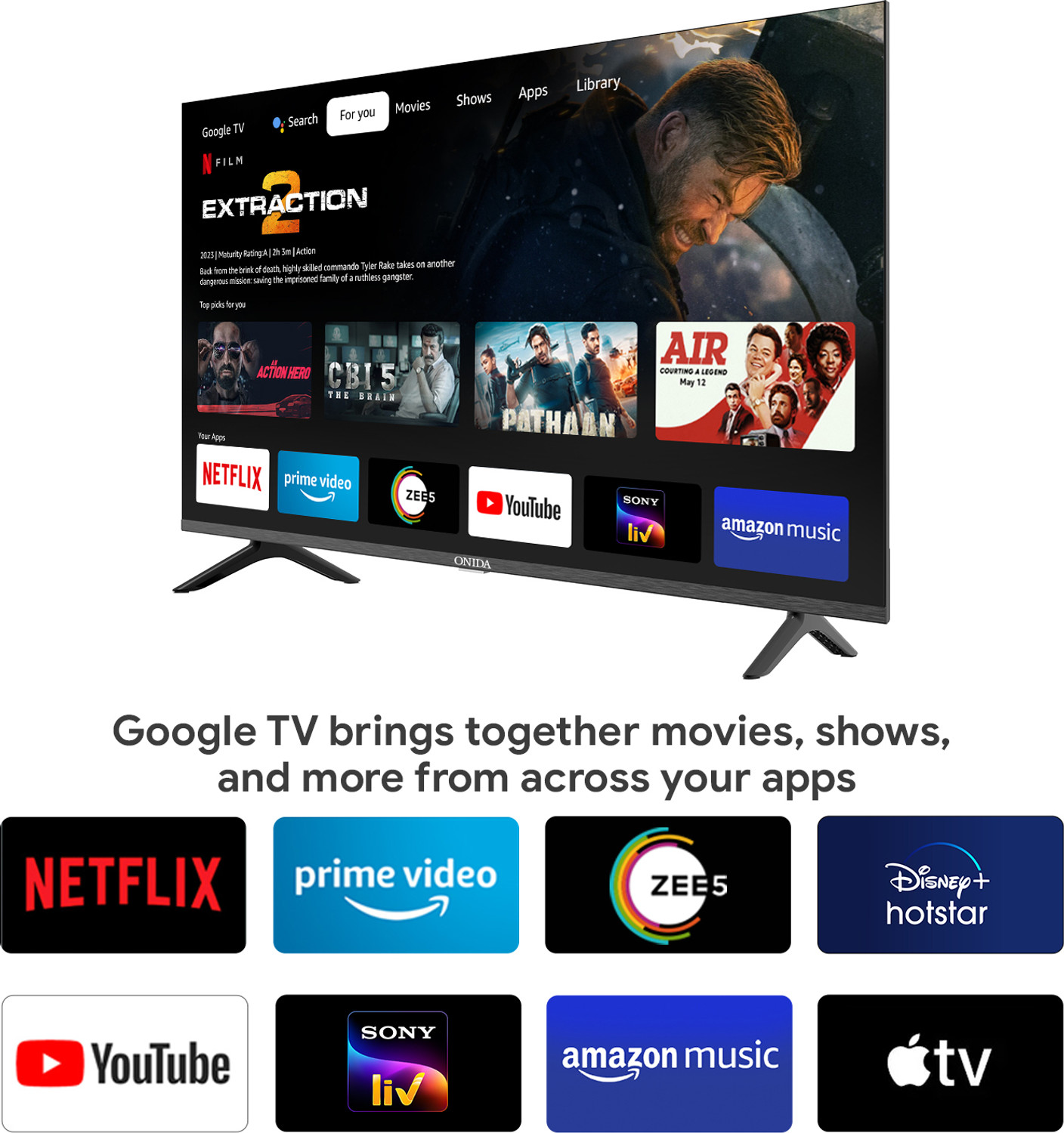 Image of ONIDA NEXg 139 cm (55 inch) Ultra HD (4K) LED Smart Google TV with Dolby Atmos Vision & HDR10