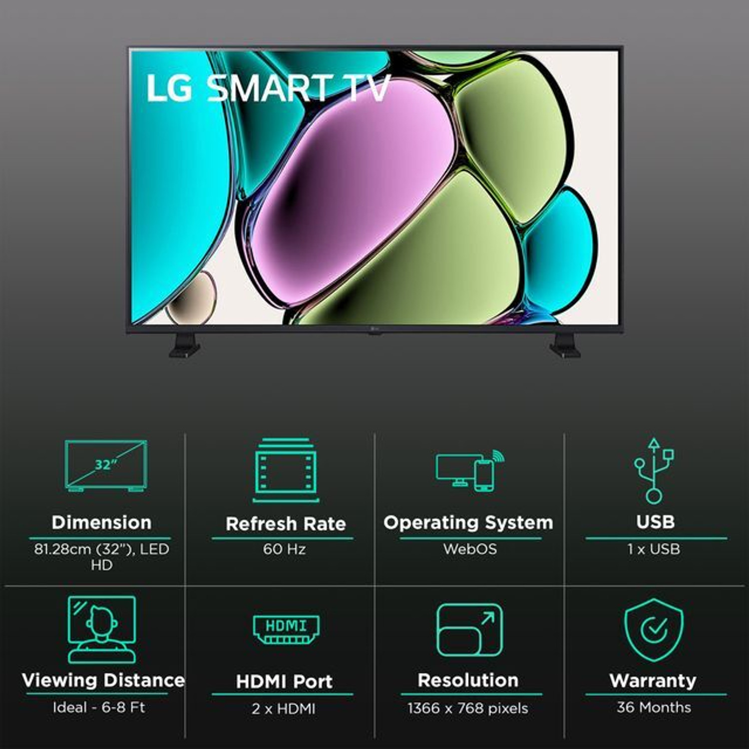 Image of LG 81.28 cm (32 inch) Full HD LED Smart WebOS TV with LG