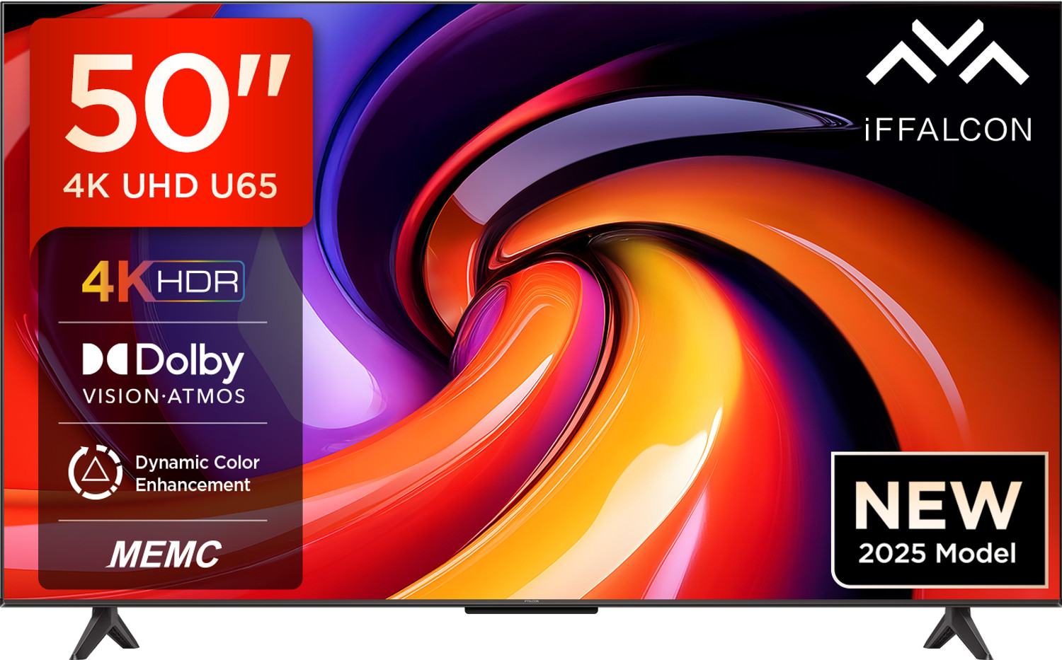 Image of iFFALCON by TCL U65 126 cm (50 inch) Ultra HD (4K) LED Smart Google TV with MEMC | Dolby Vision-Atmos | HVA Panel & Metallic Bezel-Less