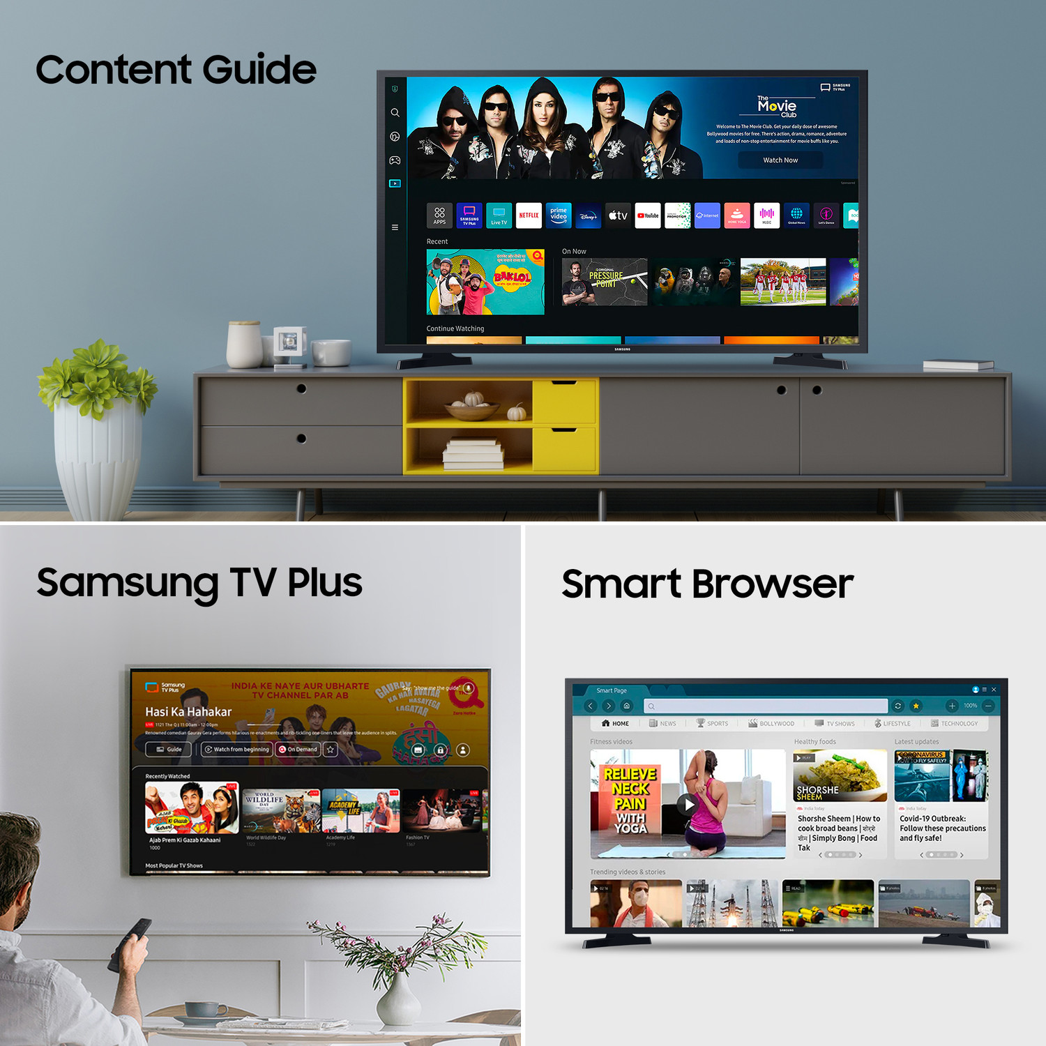Samsung 108 cm (43 inch) Full HD LED Smart Tizen TV with HDR | PurColor ...