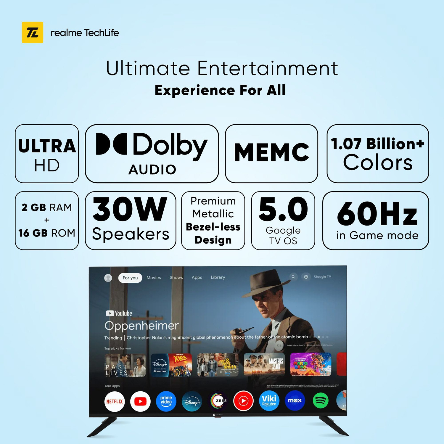 Image of realme TechLife 126 cm (50 inch) Ultra HD (4K) LED Smart Google TV