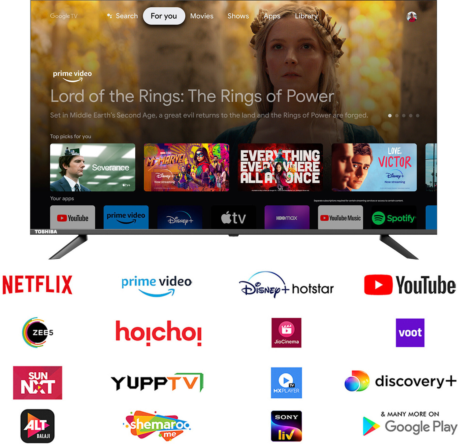 Image of TOSHIBA 139 cm (55 inch) Ultra HD (4K) LED Smart Google TV with Dolby Atmos, 30W Powerful Sound, HDR 10