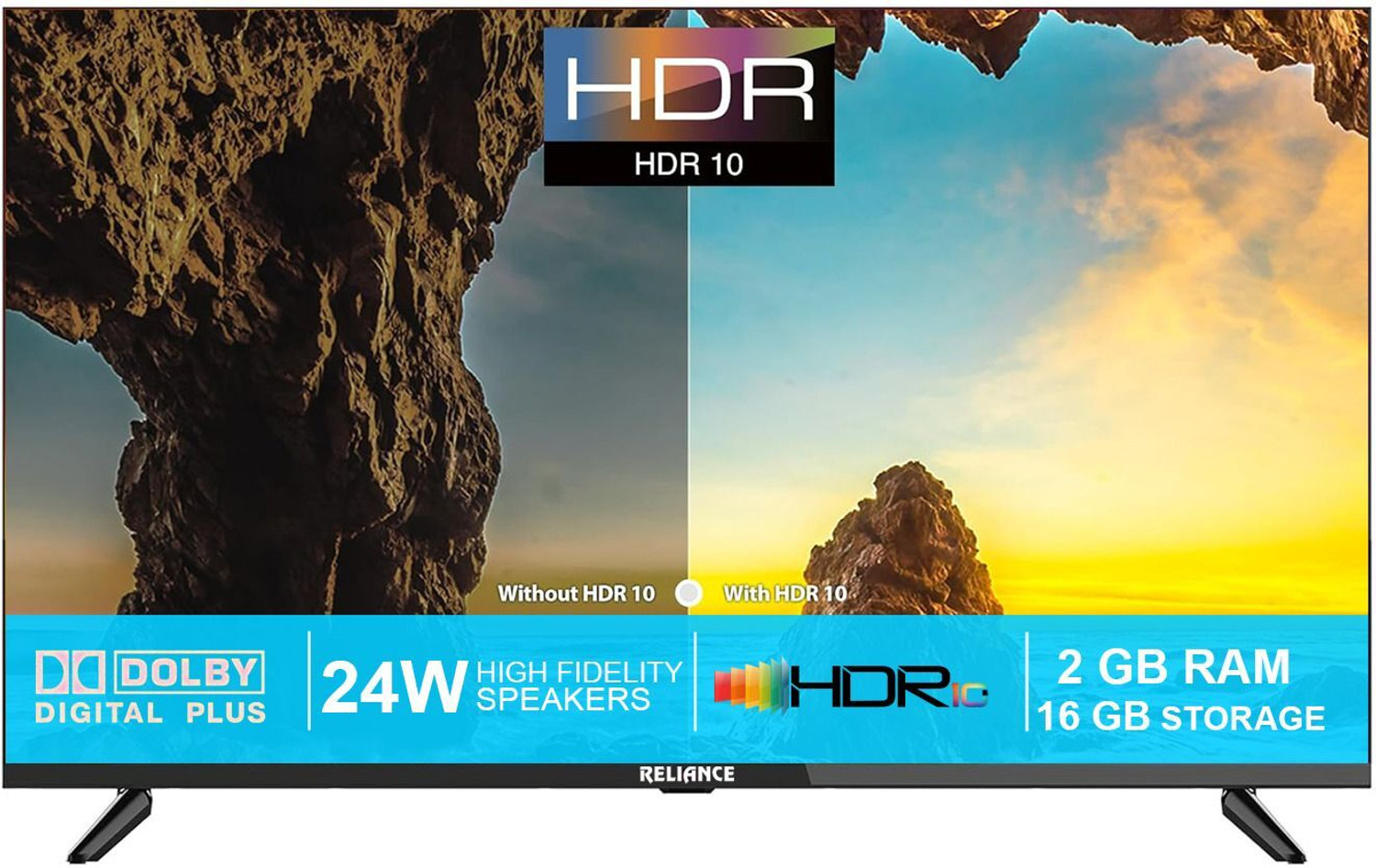 Image of Reliance 139 cm (55 inch) QLED Ultra HD (4K) Smart Google TV with support all OTT Apps & A large Storage