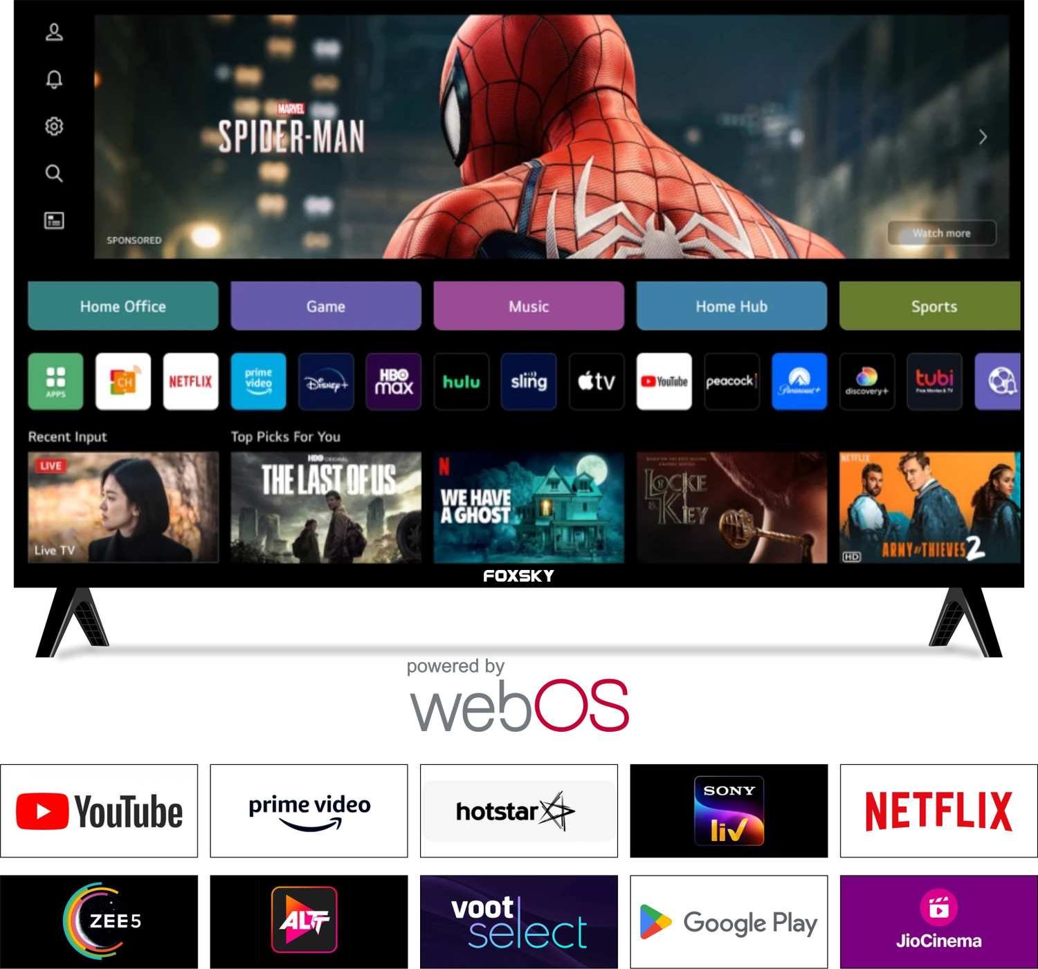 Image of Foxsky 127 cm (50 inch) Ultra HD (4K) Mini LED Smart WebOS TV 2026 Edition with 2.1CH Audio System Tuned by 40W, Native 144 Refresh Rate, Dolby Vision Atmos