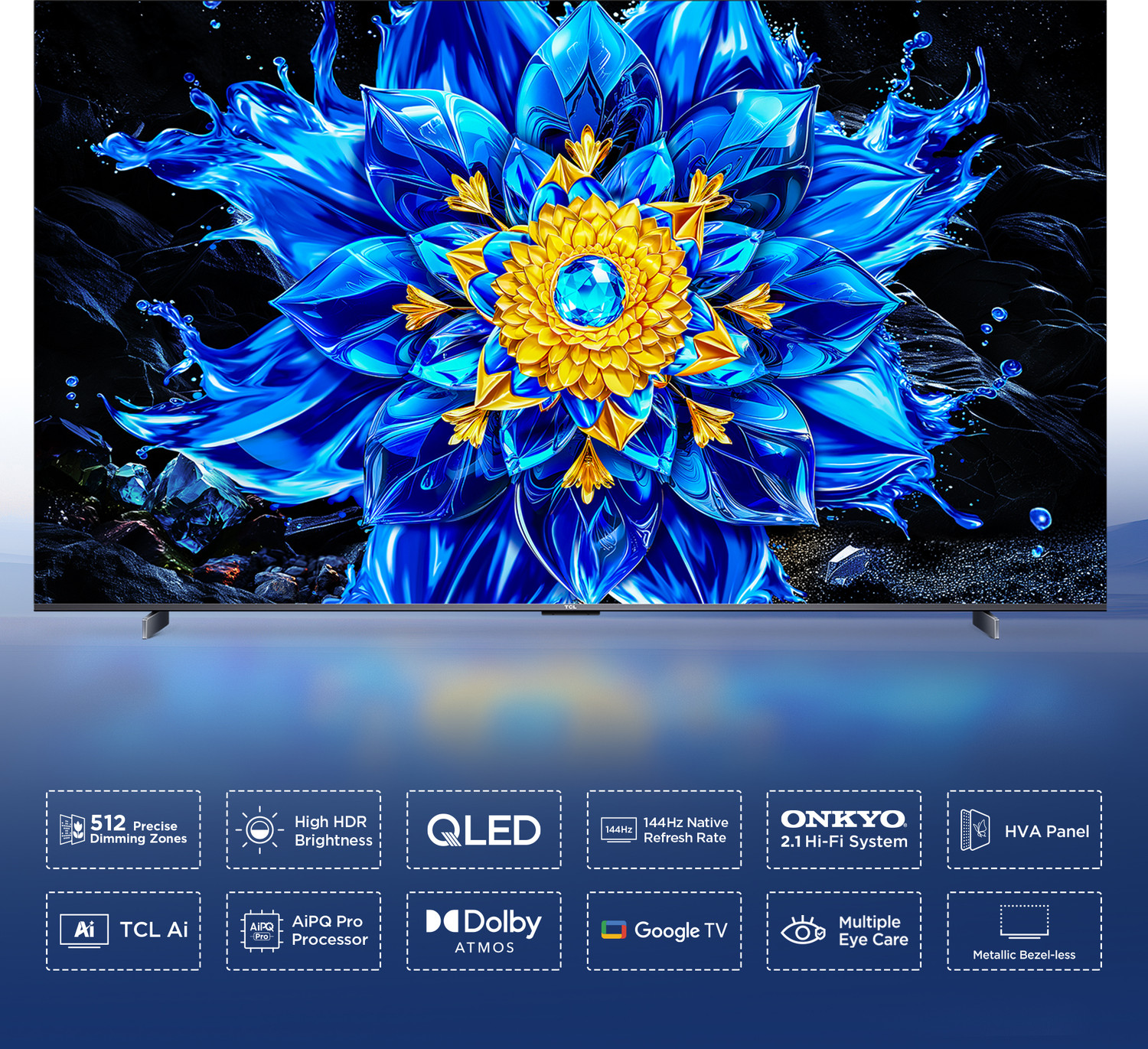 Image of TCL P8L 248 cm (98 inch) Ultra HD (4K) Mini LED Smart Google TV 2026 Edition with Precise Dimming Series Up to 512 Zones High HDR Brightness 144 Hz Native Refresh Rate Dolby Vision IQ TCL Ai 46 W ONKYO 2.0, IMAX Enhanced Airplay 2