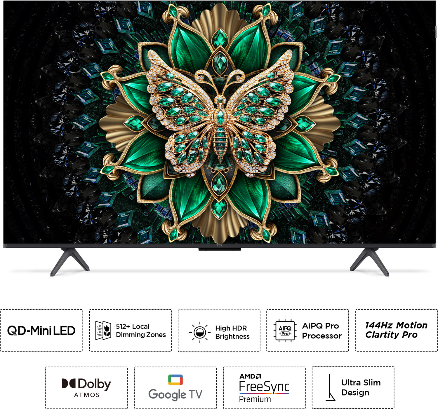 Image of TCL C6K 139 cm (55 inch) Ultra HD (4K) Mini LED Smart Google TV with 512+ Local Dimming Zones | High HDR Brightness | 144 Hz Native Refresh Rate | Dolby Vision IQ | 40 W ONKYO 2.1 CH Hi-Fi System, IMAX Enhanced