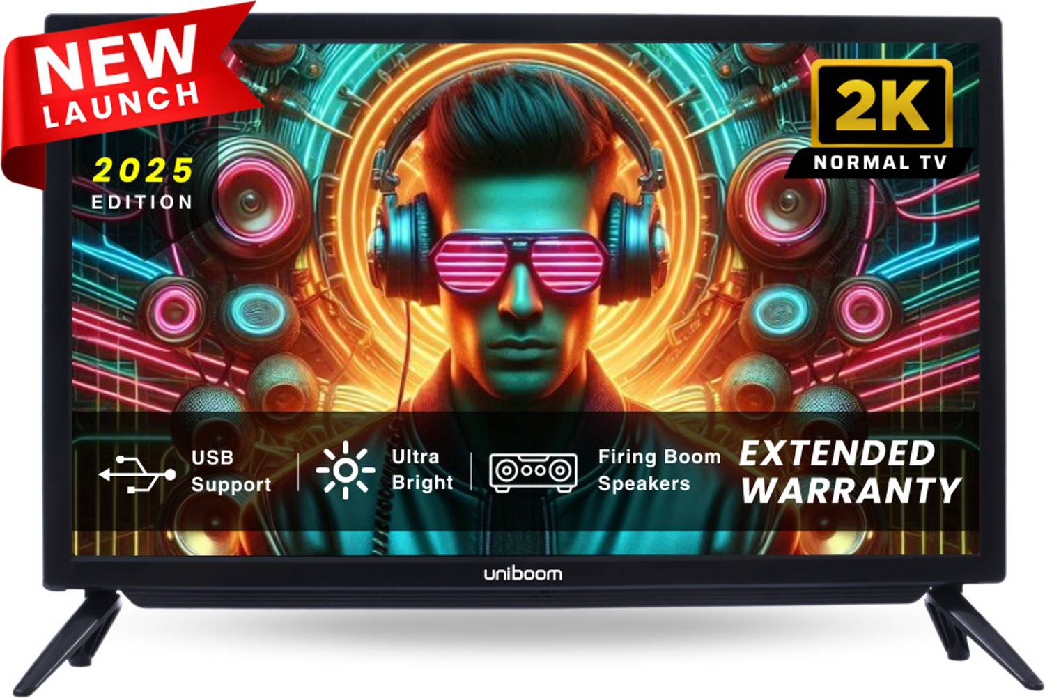 Uniboom ULTIMA 60 cm (24 inch) HD Ready LED TV with 30W Sounbar Edition - Aura Vision+ Display - Monitor Support - 2 HDMI price history chart and lowest price