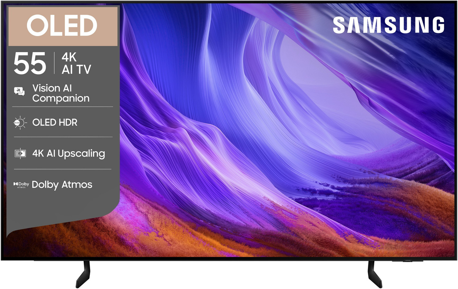 Image of Samsung Vision AI 138 cm (55 inch) OLED Ultra HD (4K) Smart Tizen TV 2026 Edition with 4K AI Upscaling OLED HDR NQ4 AI Gen2 Processor AI Football Mode Multiple Voice Assistance Remote Control Dolby Atmos Samsung Knox Security 150+ Free Channels