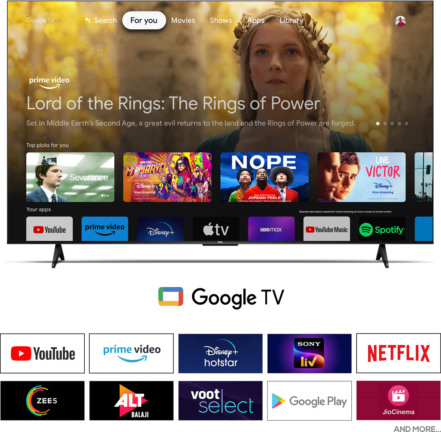 Image of TCL V6B 189 cm (75 inch) Ultra HD (4K) LED Smart Google TV with 24W Audio and Metallic Bezel-Less