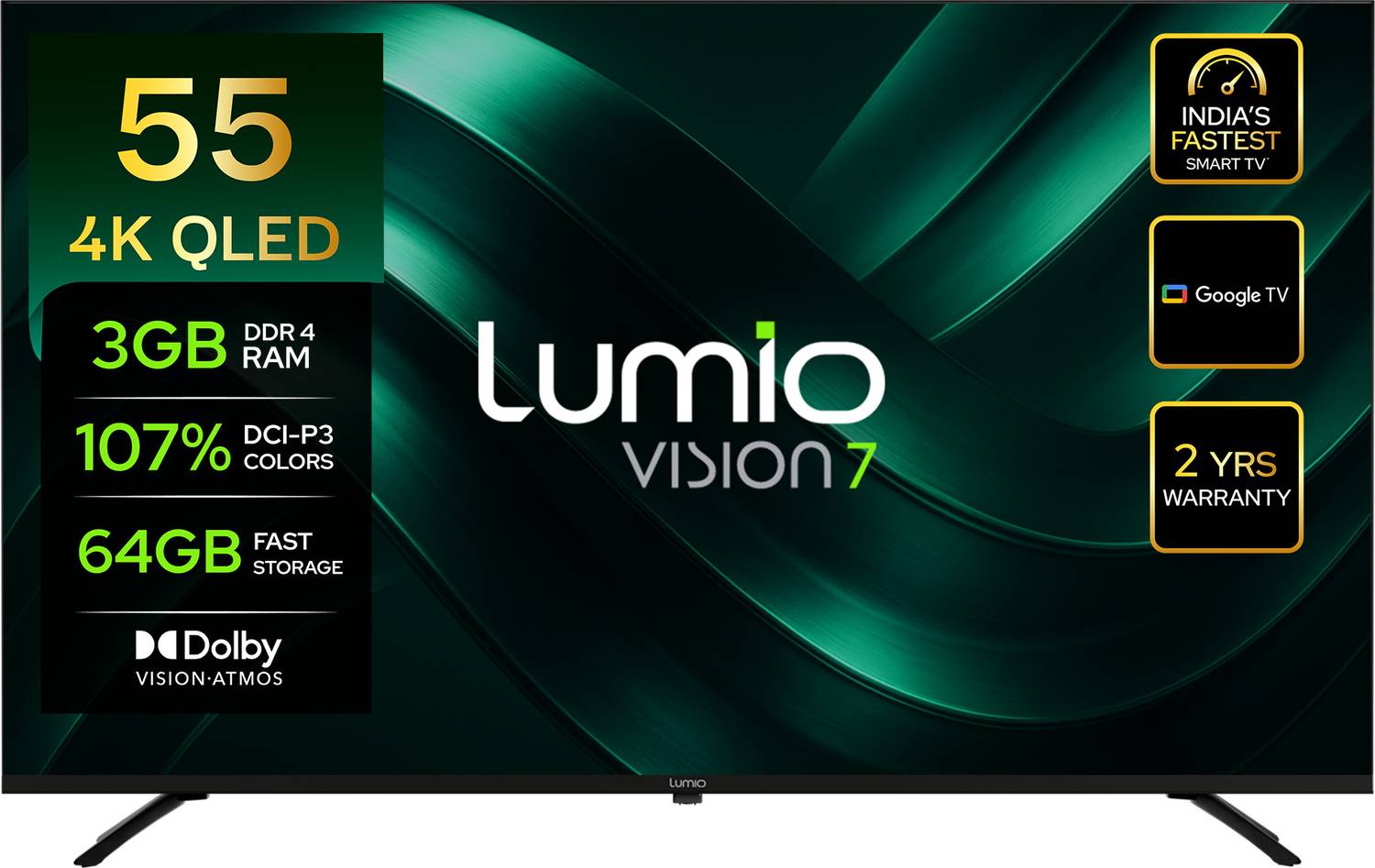 Lumio Vision 7 55 inch 4K QLED Smart TV - Image 1
