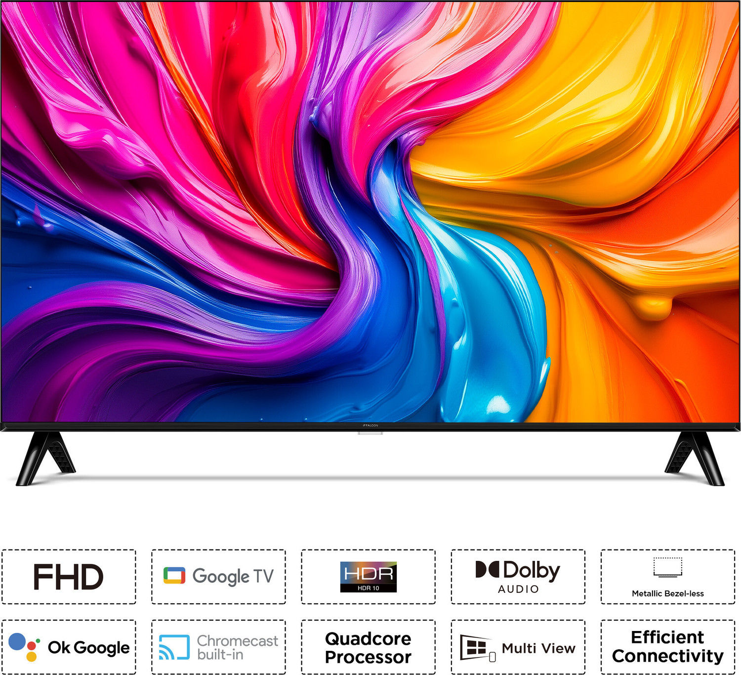 Image of iFFALCON S55 100 cm (40 inch) Full HD LED Smart Google TV with HDR 10 | 20W Dolby Audio | Multi Viewing Mode | Google Assistant | Slim Design