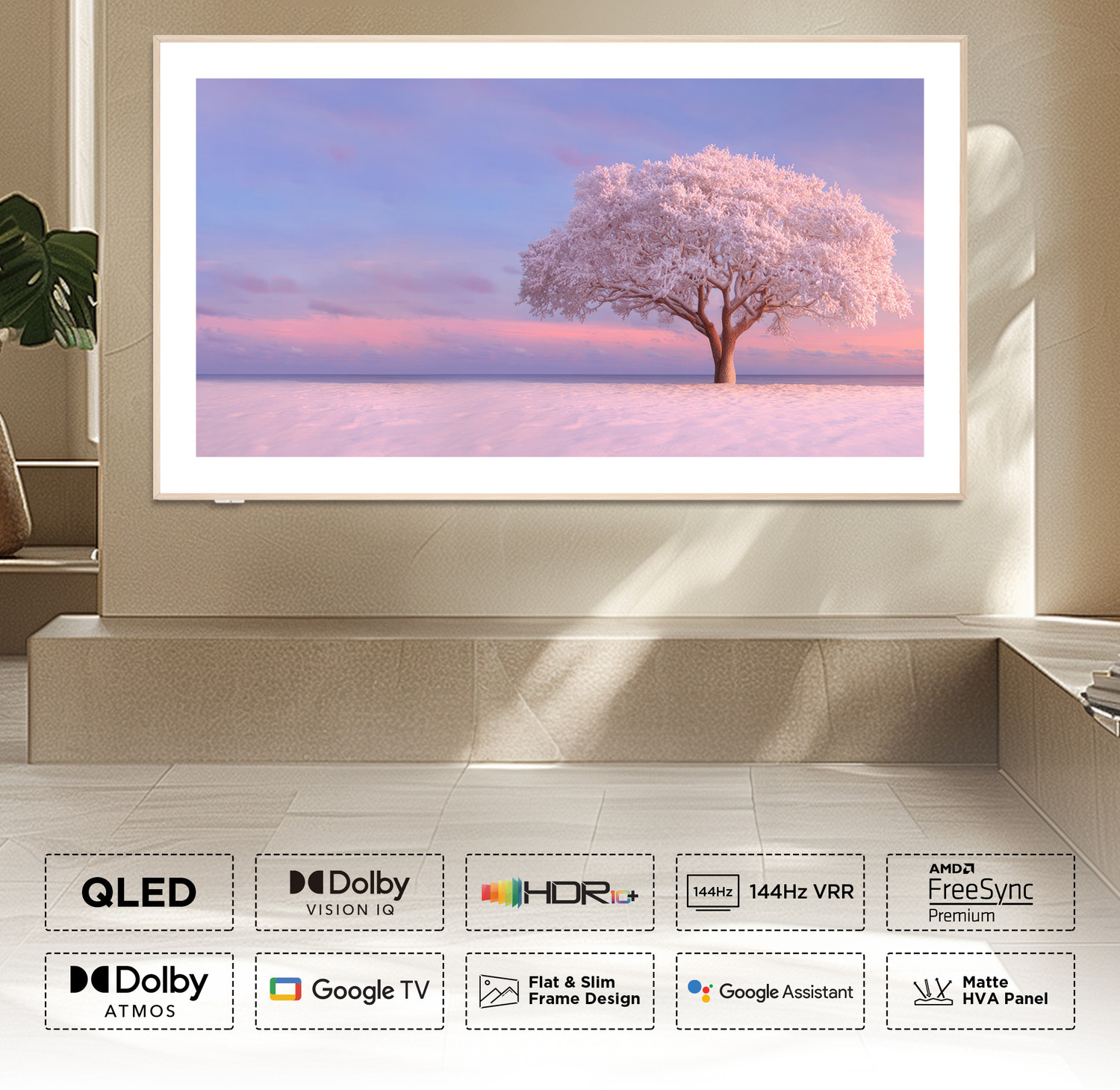 Image of TCL A300W 189.31 cm (75 inch) QLED Ultra HD (4K) Smart Google TV with Digital Frame | Matte Screen | QLED Pro | TSR AiPQ Processor | 144 Hz VRR | Dolby Vision IQ | AMD Free Sync Premium | HDR 10+ | Dolby Atmos |