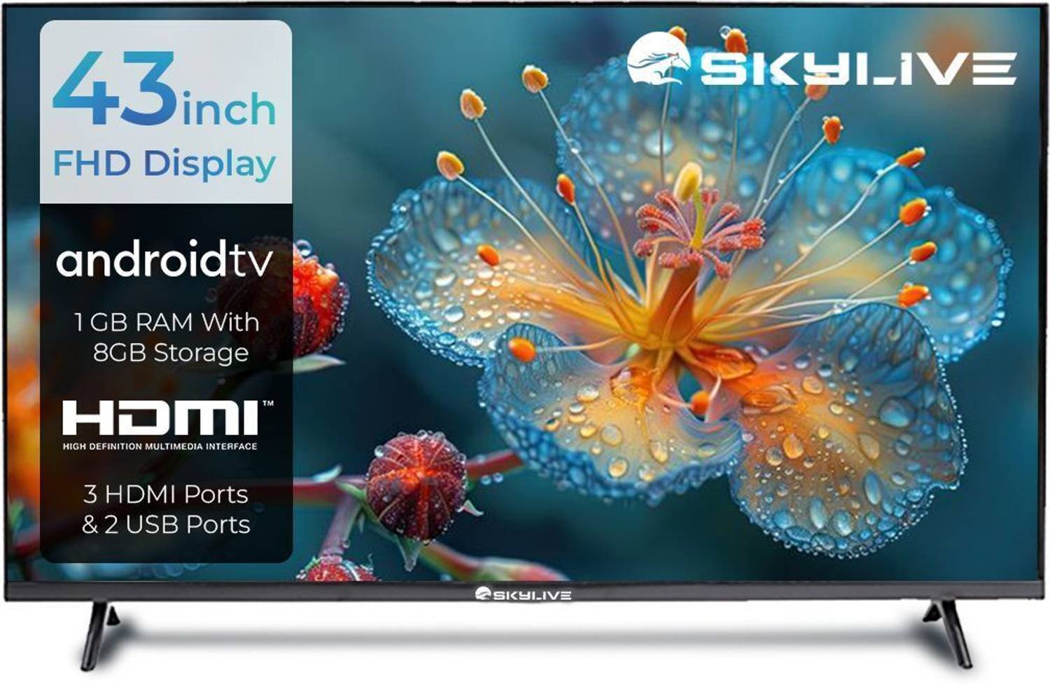 skylive 109.22 cm (43 inch) Full HD LED Smart Android Based TV wi