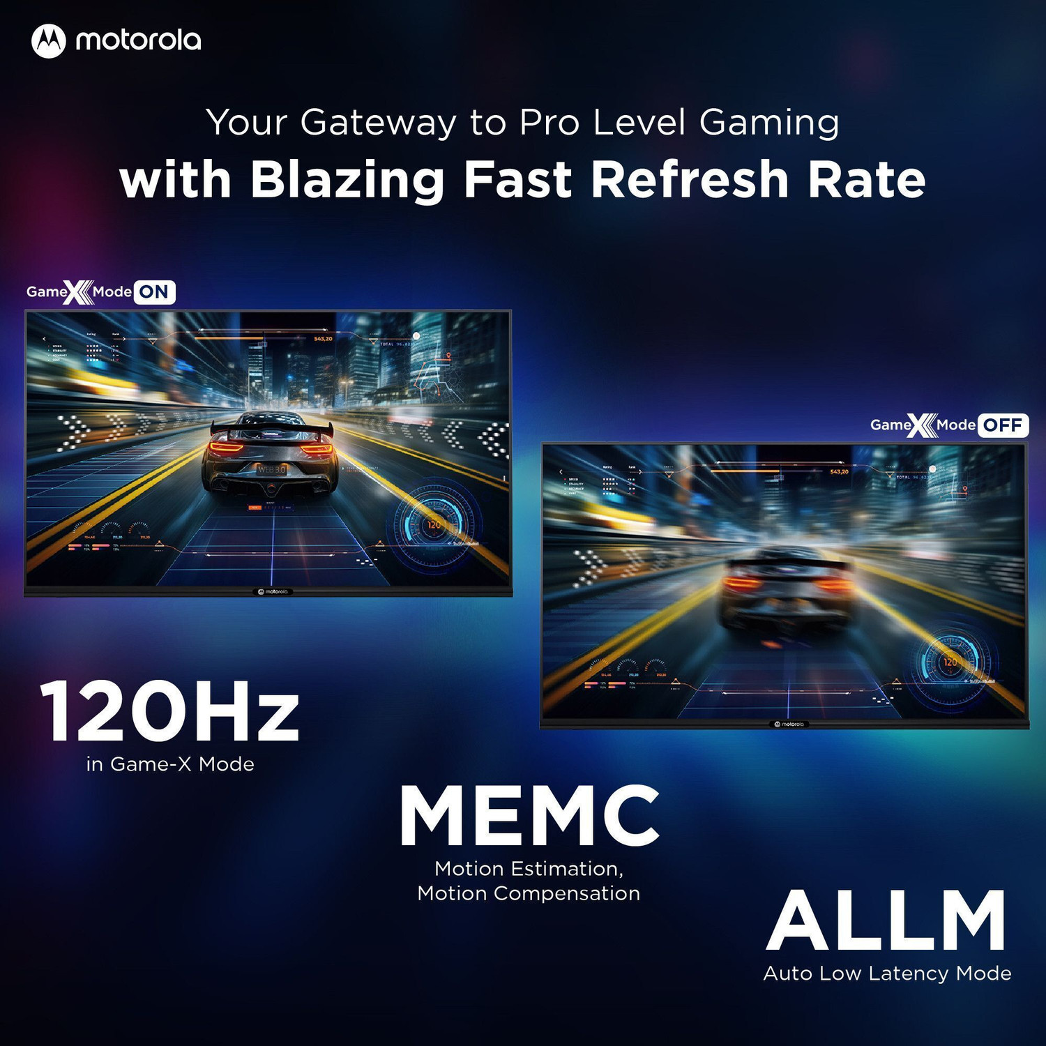 Image of MOTOROLA 109 cm (43 inch) QLED Ultra HD (4K) Smart Google TV with 5.0 with 48 W speaker, 120Hz Game accelerator, and Dolby Atmos