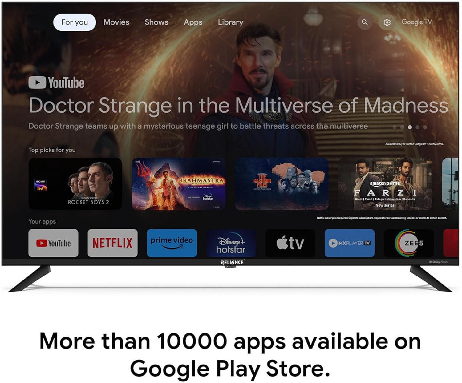 Image of Reliance 80 cm (32 inch) Full HD LED Smart Google TV with Metal Body, Frameless Design & Voice Remote