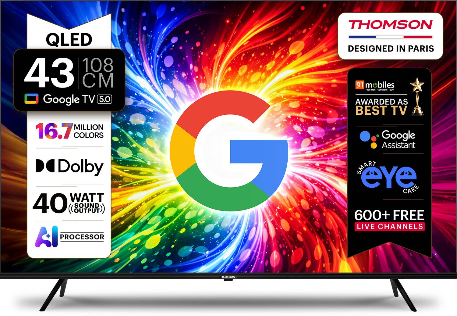 Thomson 108 cm (43 inch) QLED Full HD Smart Google TV 2026 Editio