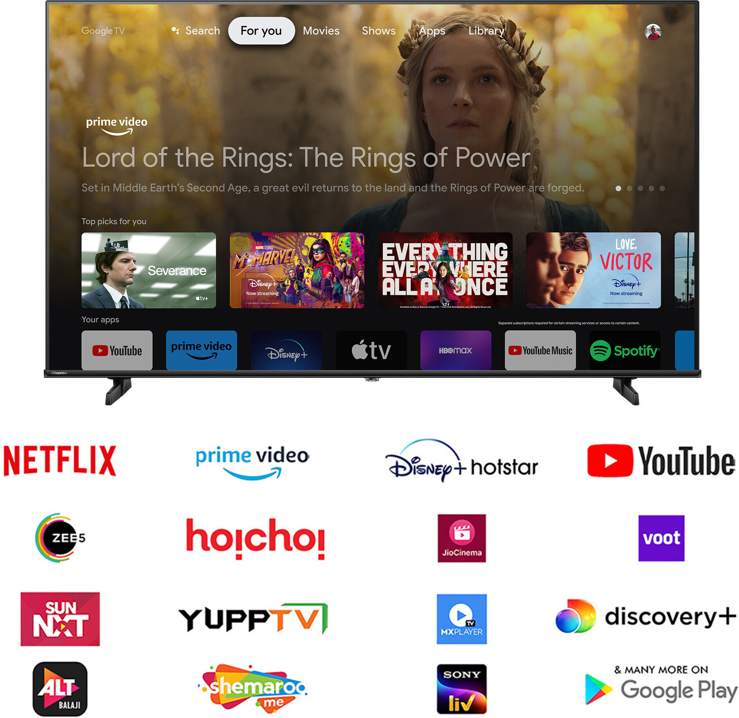 Image of Hisense E6N 108 cm (43 inch) Ultra HD (4K) LED Smart Google TV with Dolby Vision Atmos, Dts Virtual X and 4K AI Upscaler