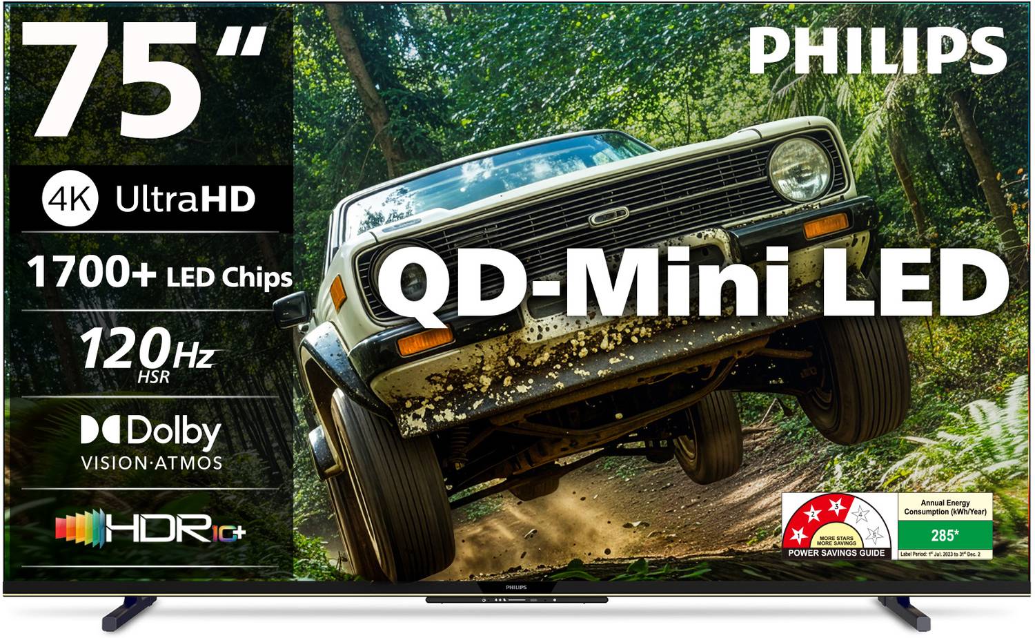 PHILIPS 189 cm (75 inch) Ultra HD (4K) Mini LED Smart Google TV 2