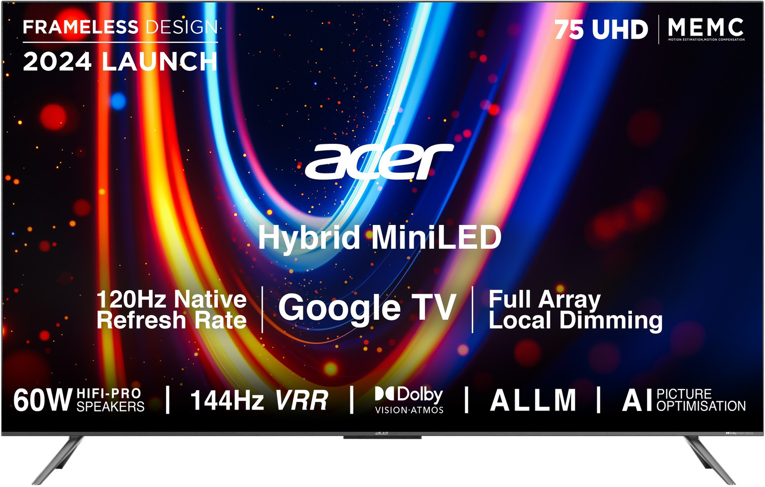 Image of Acer 189 cm (75 inch) Ultra HD (4K) Mini LED Smart Google TV