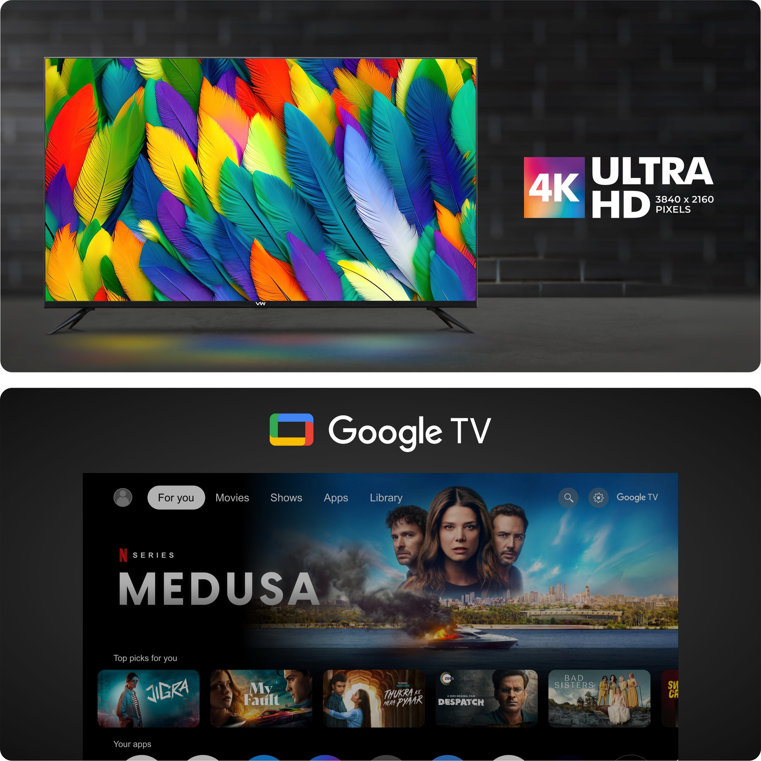 Image of VW Pro Series 126 cm (50 inch) QLED Ultra HD (4K) Smart Google TV 2025 Edition