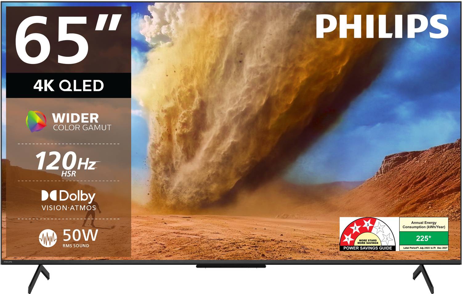 PHILIPS 164 cm (65 inch) QLED Ultra HD (4K) Smart Google TV with