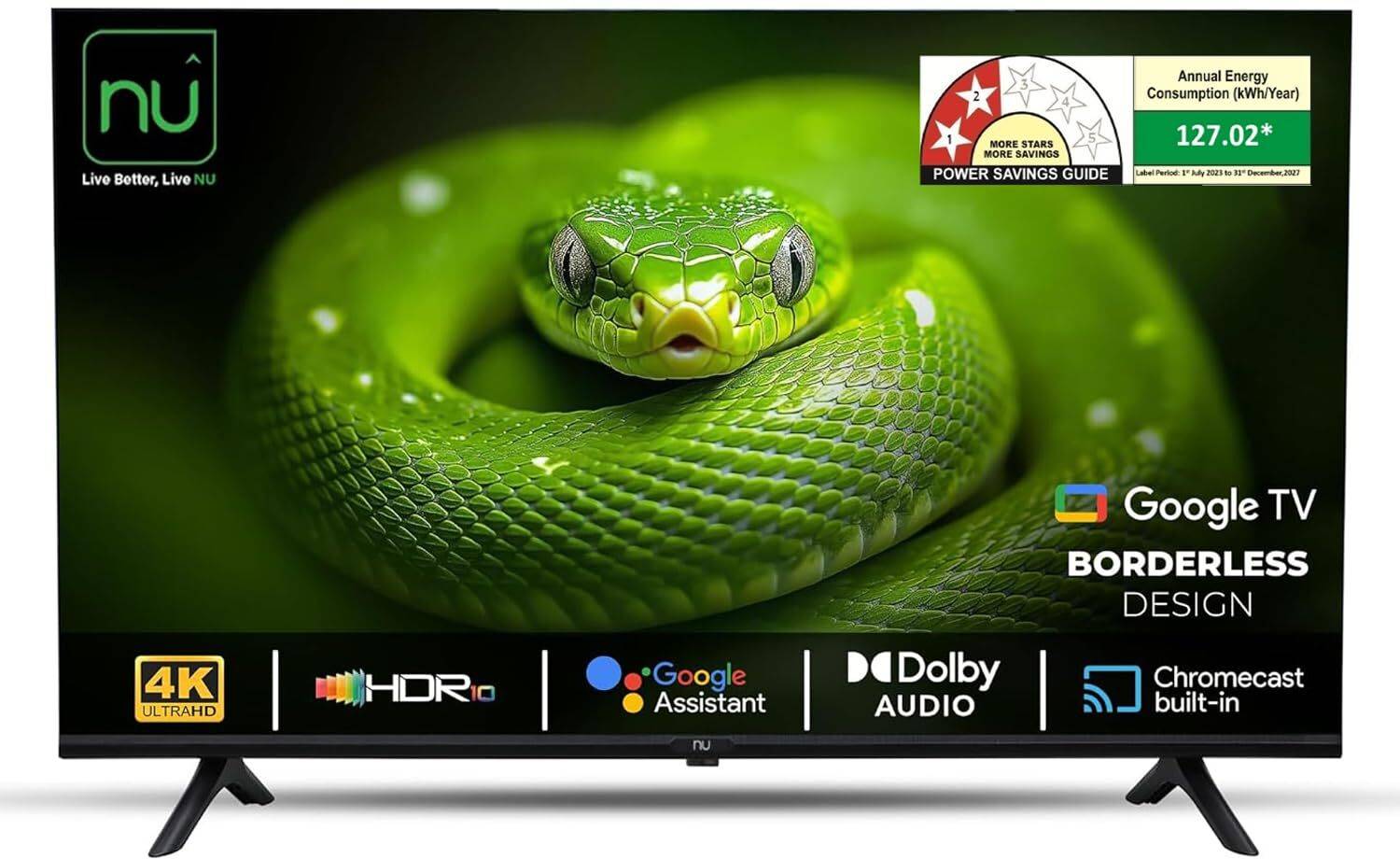 NU 139.7 cm (55 inch) Ultra HD (4K) LED Smart Google TV with Mount price history chart and lowest price