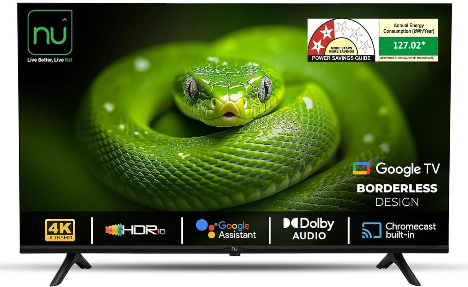 Image of NU 139.7 cm (55 inch) Ultra HD (4K) LED Smart Google TV with Mount