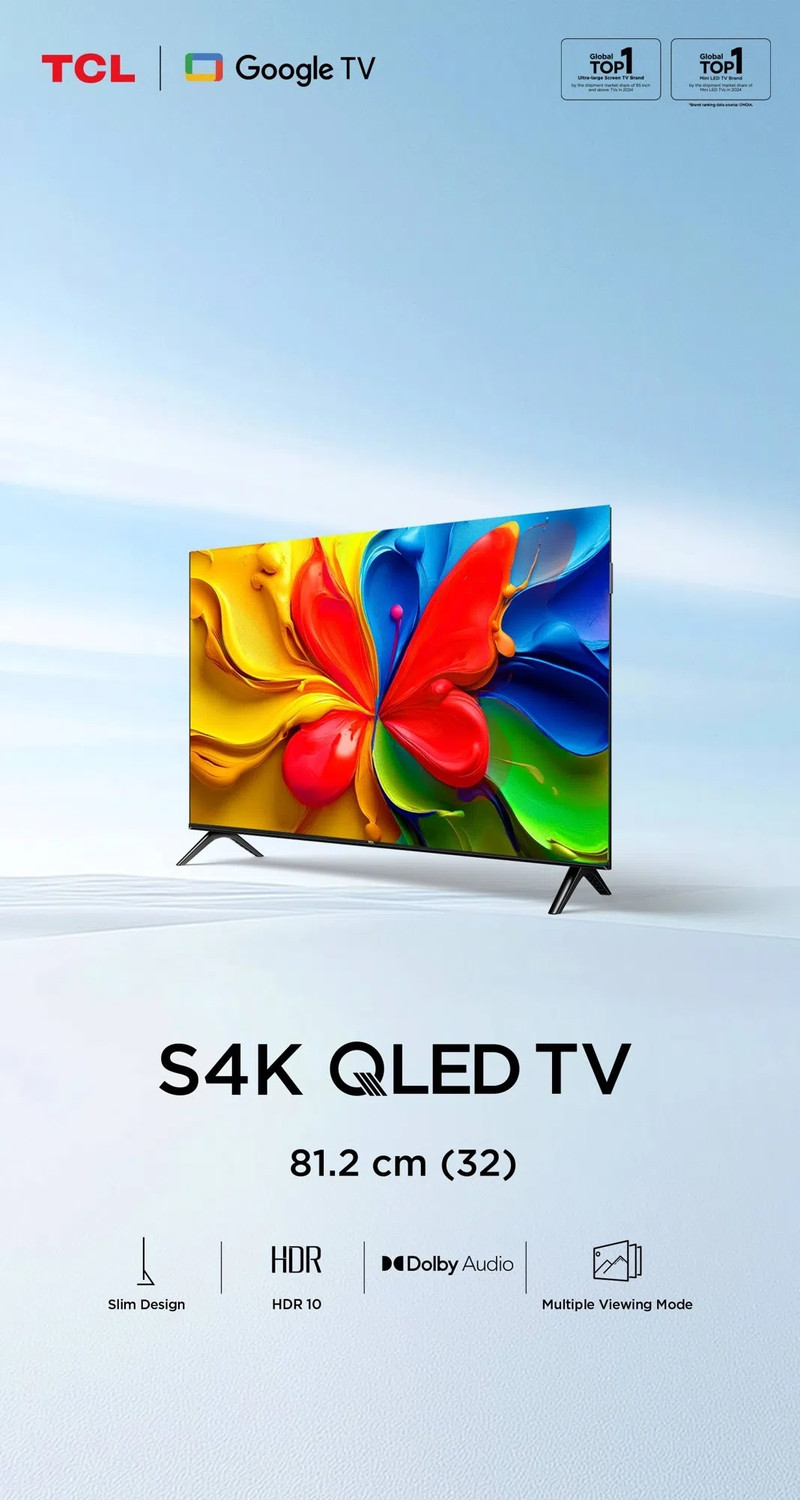 Image of TCL TCL 81.2 cm (32 inch) QLED HD Ready Smart Google TV with 100% Color Volume Plus 16W Dolby Audio | Google Assitant | Chromecast built-in