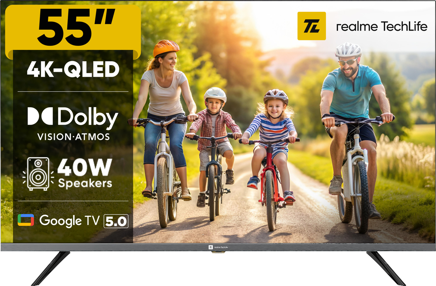 Image of realme TechLife 139 cm (55 inch) QLED Ultra HD (4K) Smart Google TV