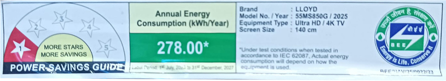 Image of Lloyd 140 cm (55 inch) Ultra HD (4K) Mini LED Smart Google TV with maximum brightness of 1000 nits
