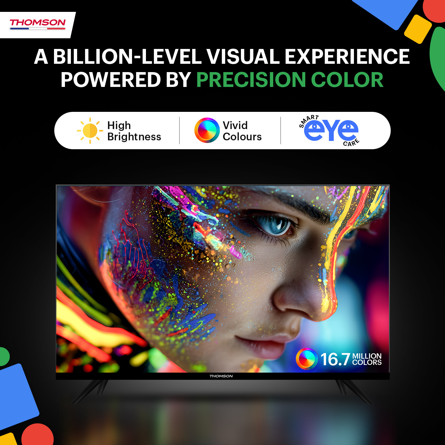 Image of Thomson 100 cm (40 inch) QLED Full HD Smart Google TV 2026 Edition with Google Voice Assistant Remote Control 40 Watt Sound Output Dolby Sound 600+ Free Live Channels Digital Tuner Eye Care Technology 10000+ Apps & Games Bezel Less Design Chromecast