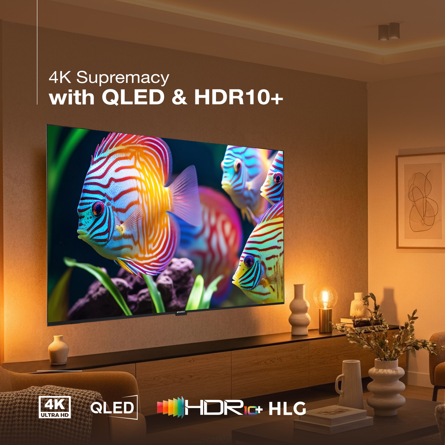 Image of Sansui 127 cm (50 inch) QLED Ultra HD (4K) Smart Google TV with Dolby Vision| HDR10+| Dolby Atmos| HSR 120Hz Refresh Rate| MEMC| 30W Surround Sound| FloLED Panel