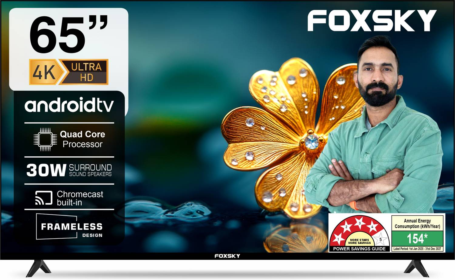 Foxsky 165 cm (65 inch) Ultra HD (4K) LED Smart Android TV (65FS-