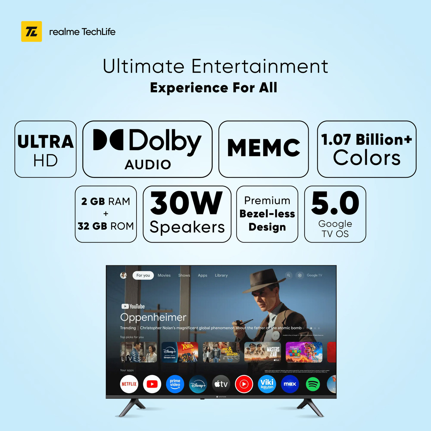 Image of realme TechLife 108 cm (43 inch) Ultra HD (4K) LED Smart Google TV 2026 Edition