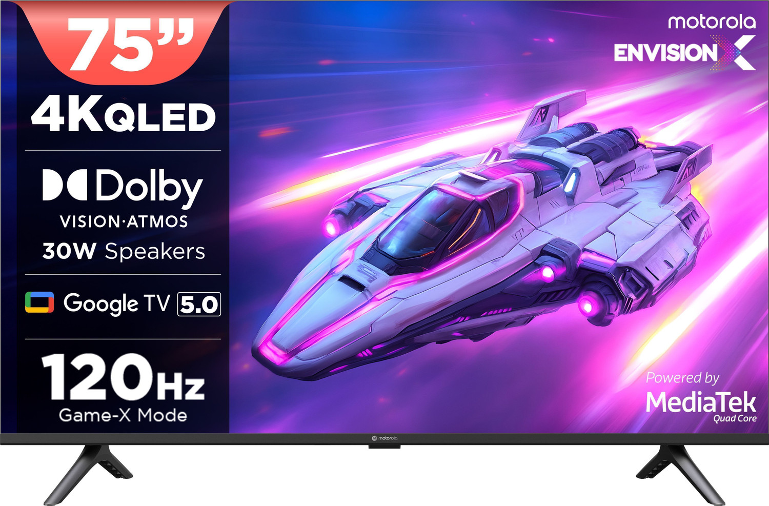 Image of MOTOROLA 191 cm (75 inch) QLED Ultra HD (4K) Smart Google TV