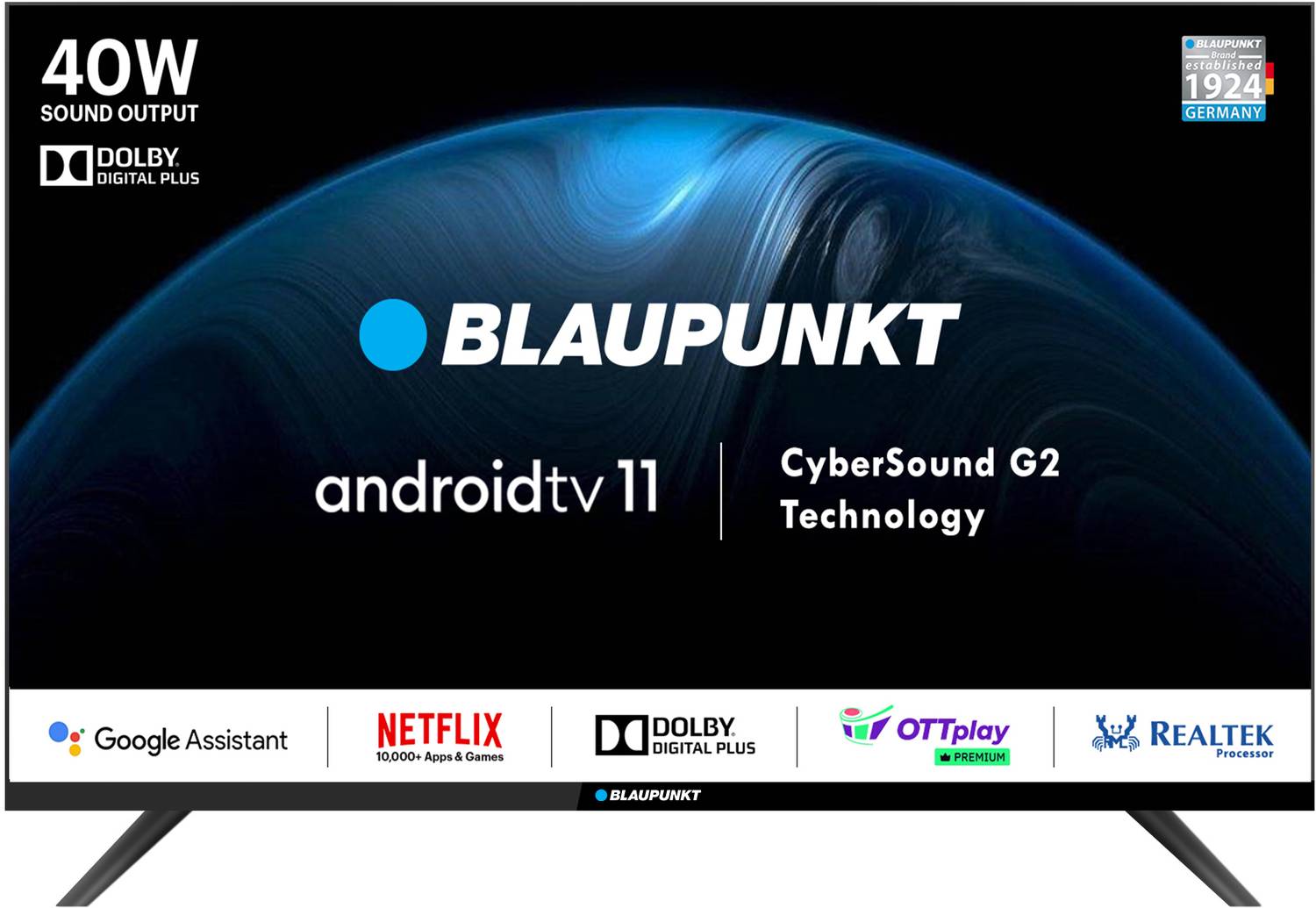 Blaupunkt CyberSound G2 Series 100 cm (40 inch) Full HD LED Smart Android TV 2023 Edition with Dolby Digital Plus & 48 W Sound Output