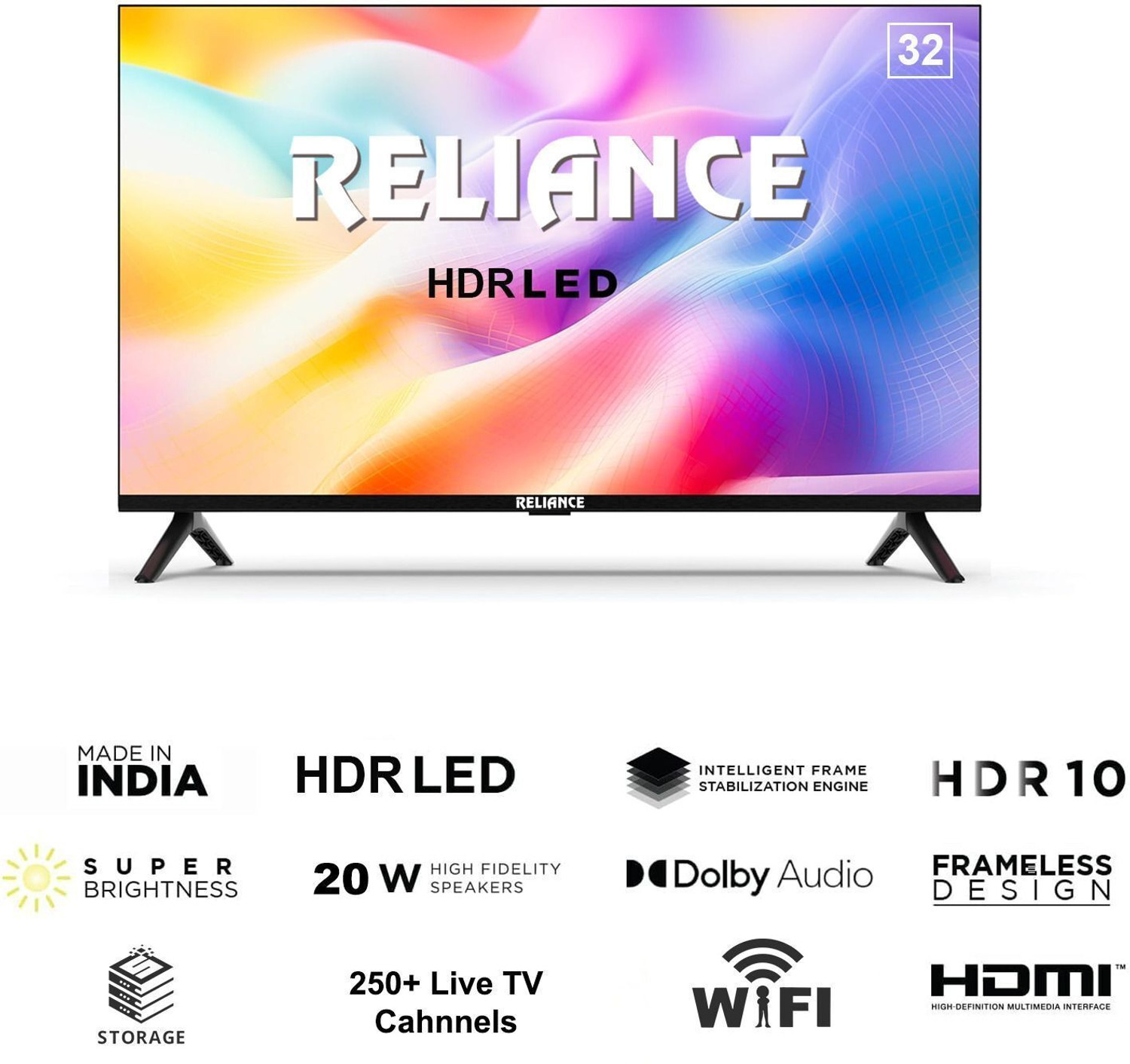 Image of Reliance 80 cm (32 inch) HD Ready LED Smart Android TV with Cloud Base TV