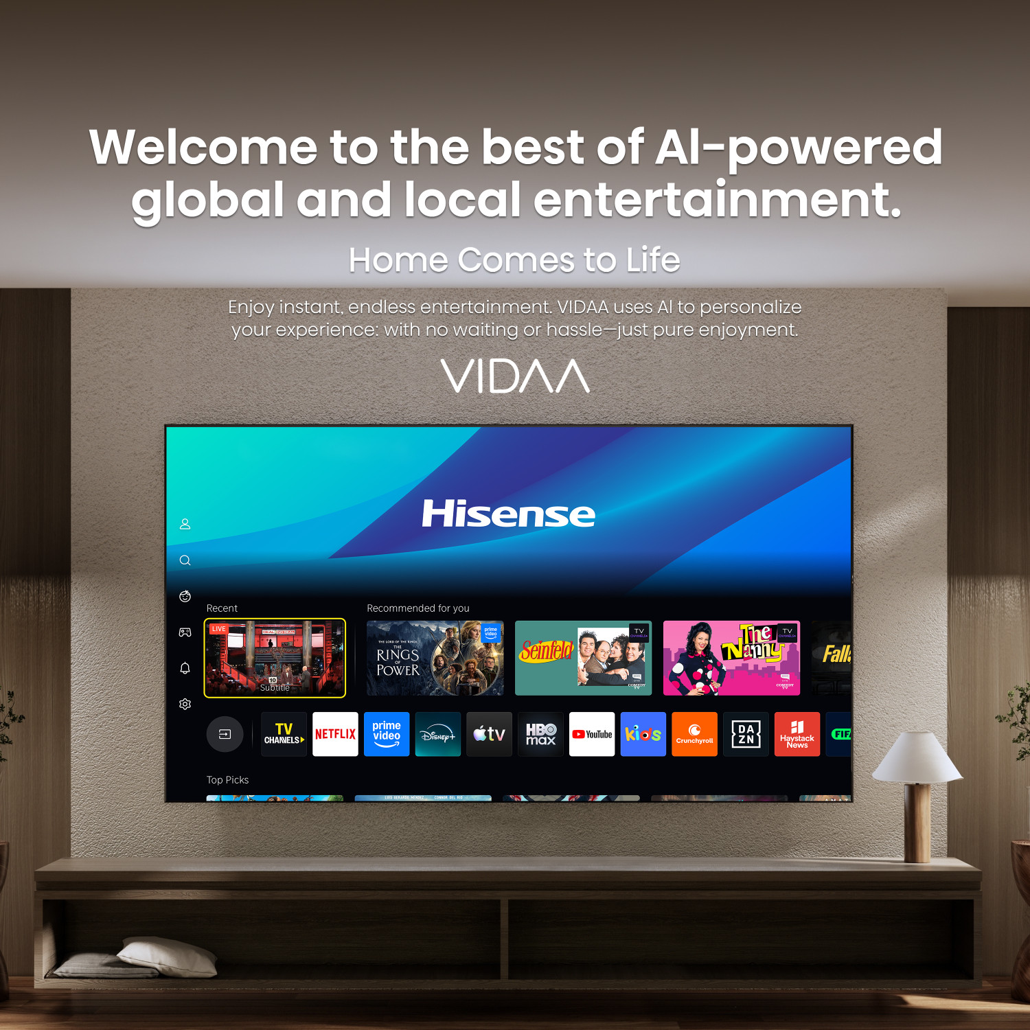 Image of Hisense 139 cm (55 inch) Ultra HD (4K) Mini LED Smart VIDAA TV 2026 Edition