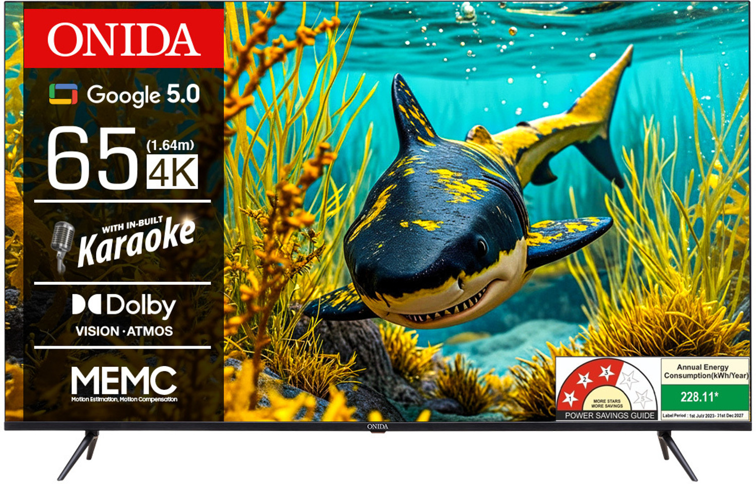 Image of ONIDA Karaoke Series 164 cm (65 inch) Ultra HD (4K) LED Smart Google TV 2025 Edition with Google 5.0, MEMC
