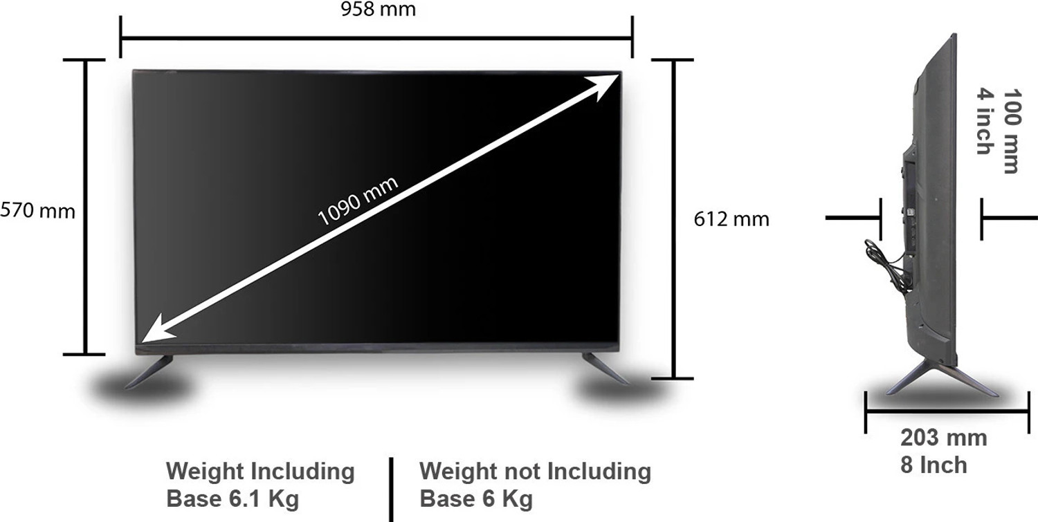 Image of Reliance 109 cm (43 inch) Full HD LED Smart Google TV 2025 Edition with Next Generation Google Smart FHD Led Tv Platform with OTT Apps like Jio Cinema, Netflix, Prime Video, Disney+ Hotstar & More Than 5000 Apps, Frameless Design & Voice Remote with 24 Watts Spearker & 1.5 GB RAM, 8 GB Storage