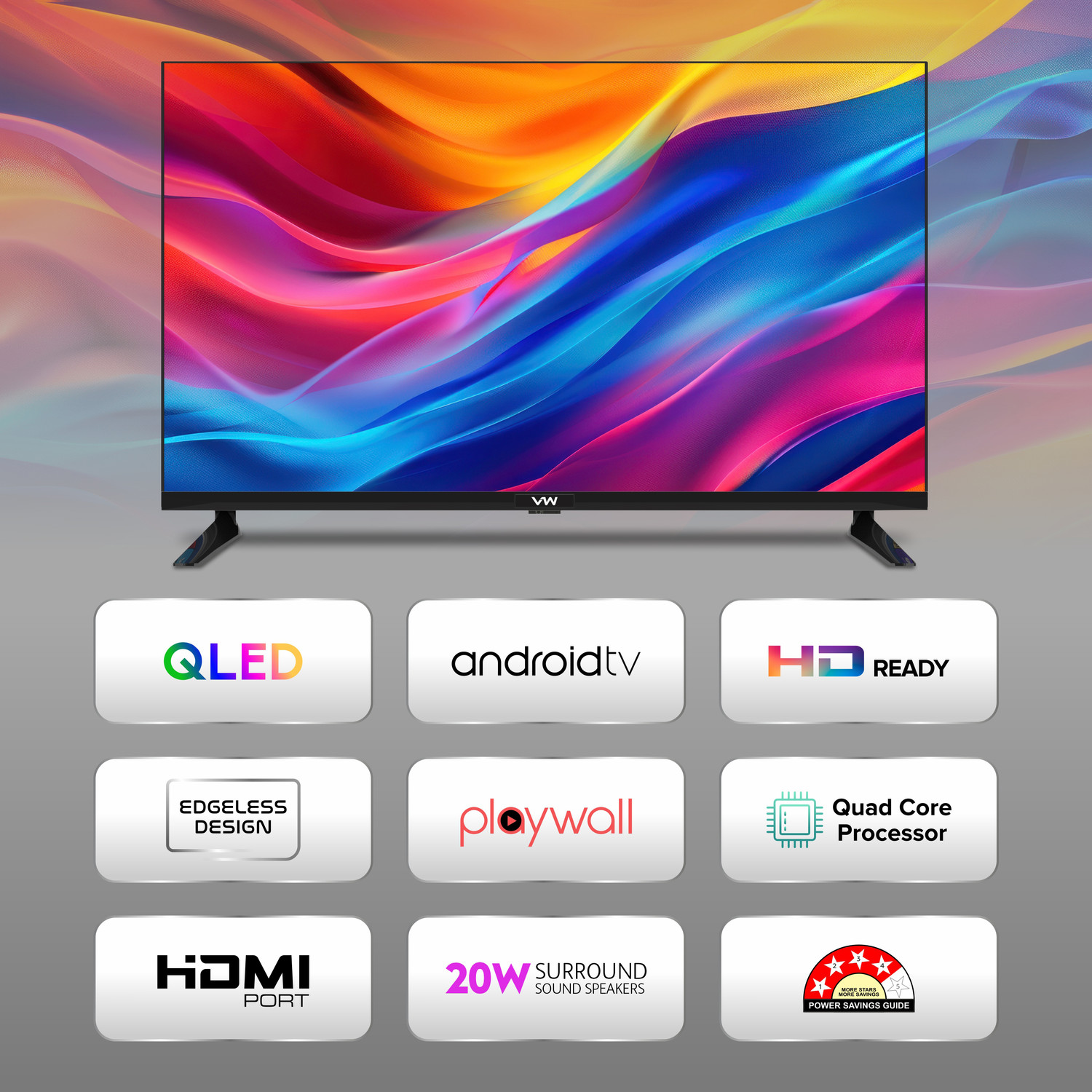 Image of VW 80 cm (32 inch) QLED HD Ready Smart Android TV