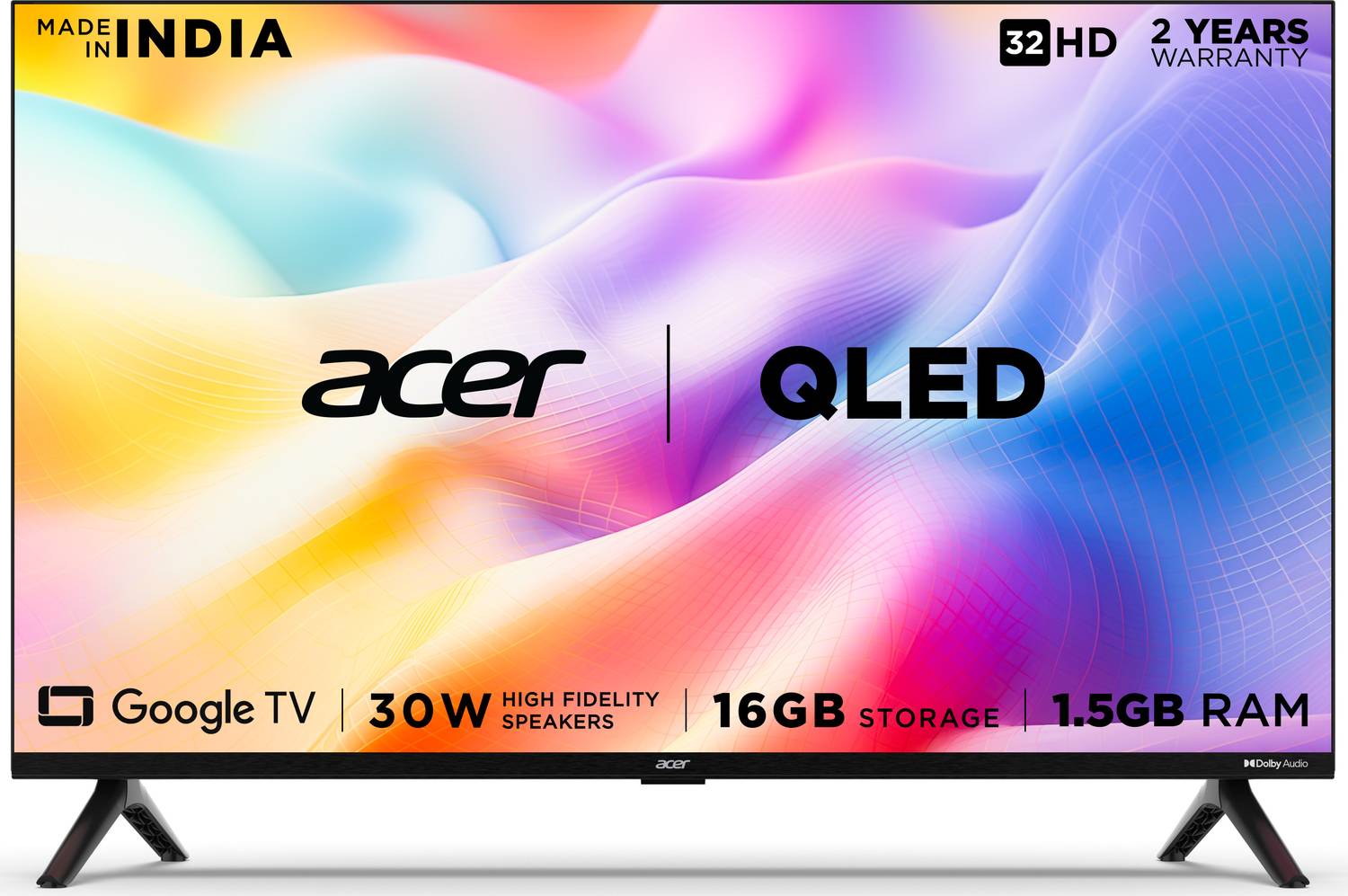 acer V Series 80 cm (32 inch) QLED HD Ready Smart Google TV with